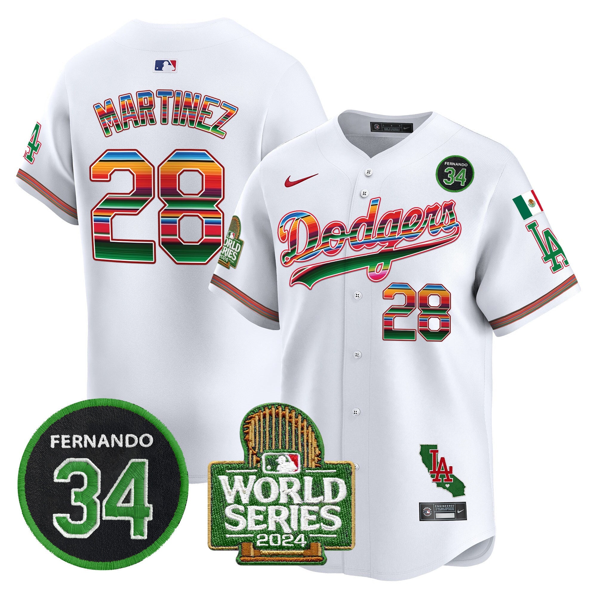 Men’s Mexico Fernando Memorial & 2024 World Series Patch Vapor Premier Limited Jersey