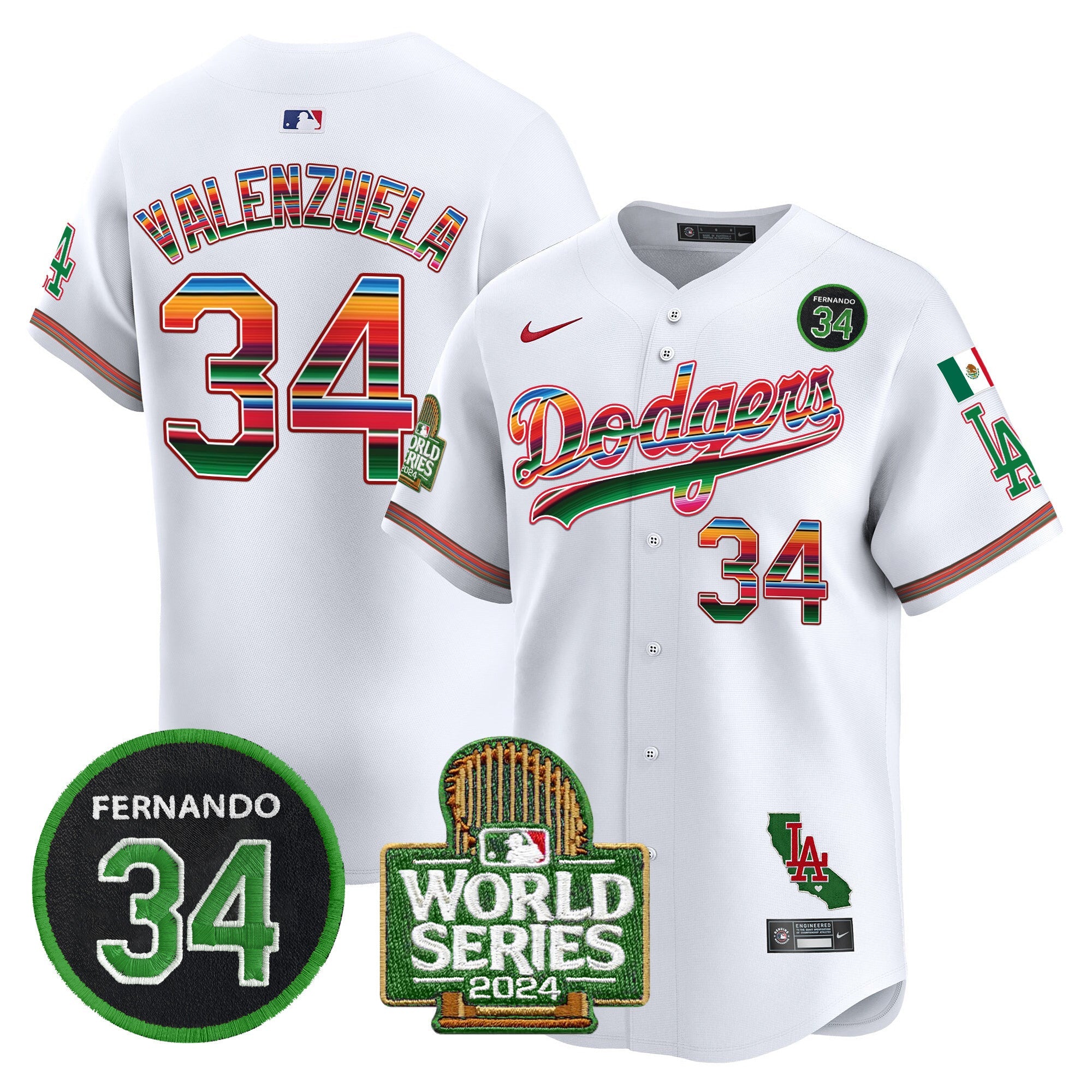 Men’s Mexico Fernando Memorial & 2024 World Series Patch Vapor Premier Limited Jersey