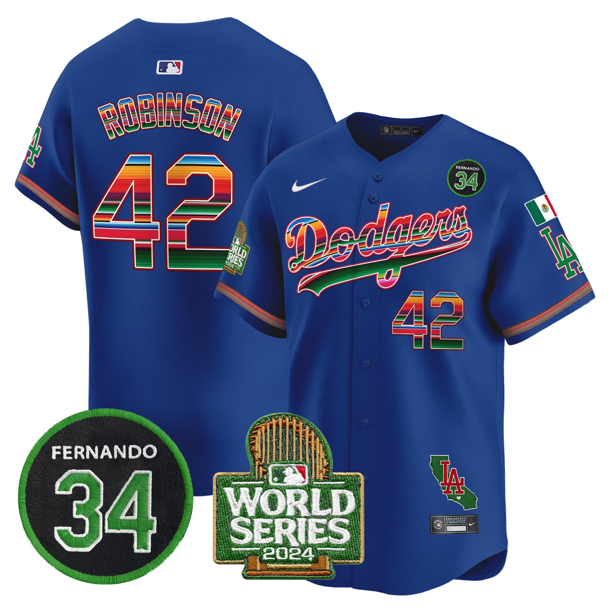 Men’s Mexico Fernando Memorial & 2024 World Series Patch Vapor Premier Limited Jersey