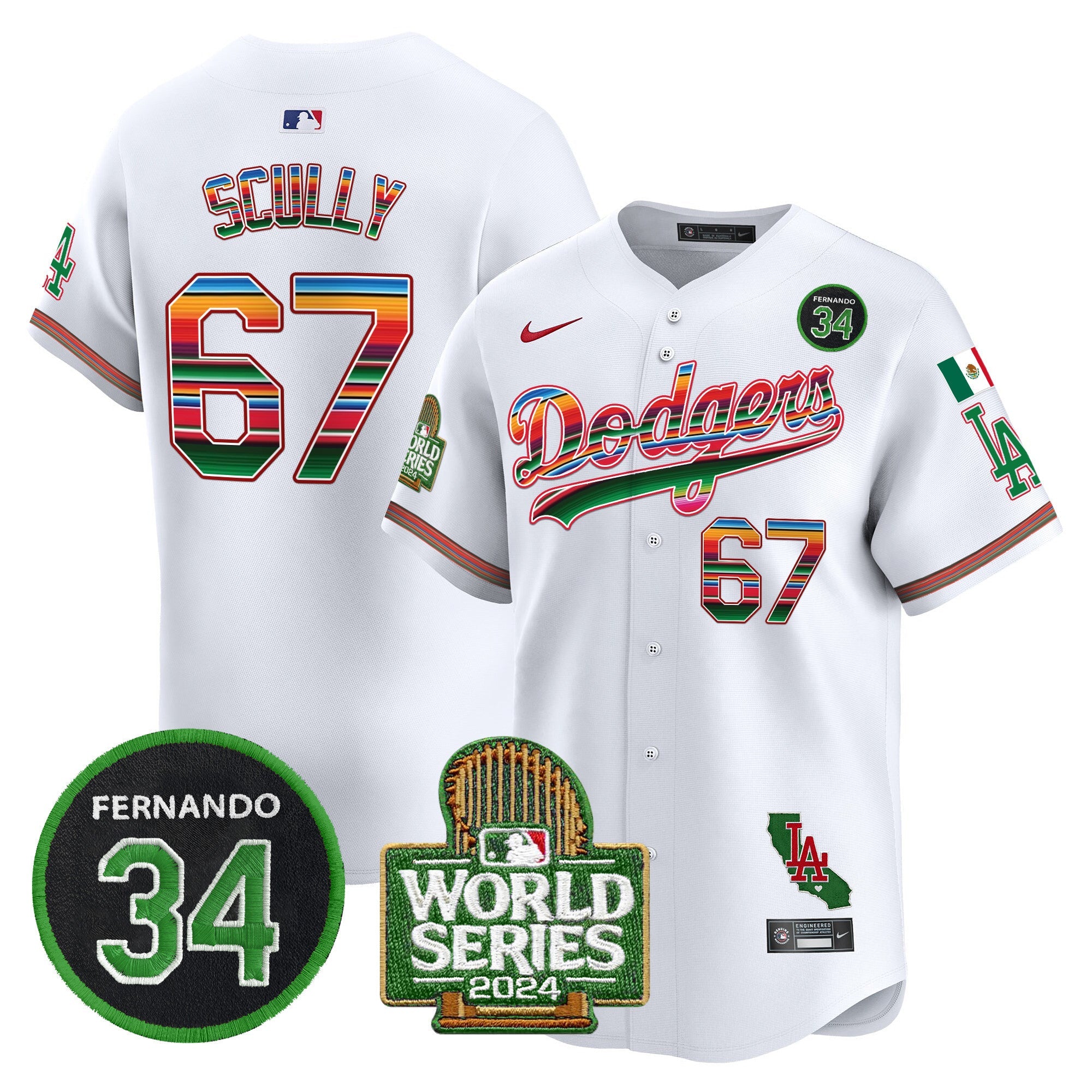 Men’s Mexico Fernando Memorial & 2024 World Series Patch Vapor Premier Limited Jersey