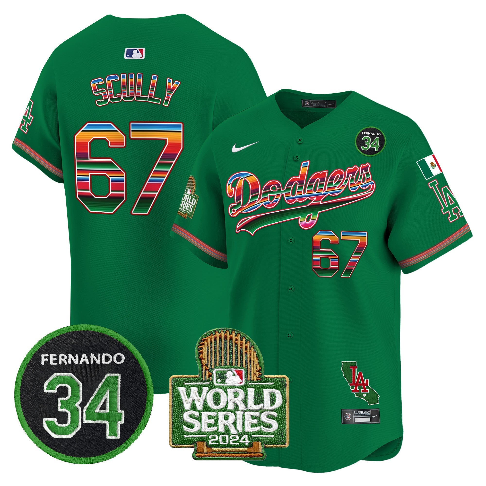Men’s Mexico Fernando Memorial & 2024 World Series Patch Vapor Premier Limited Jersey