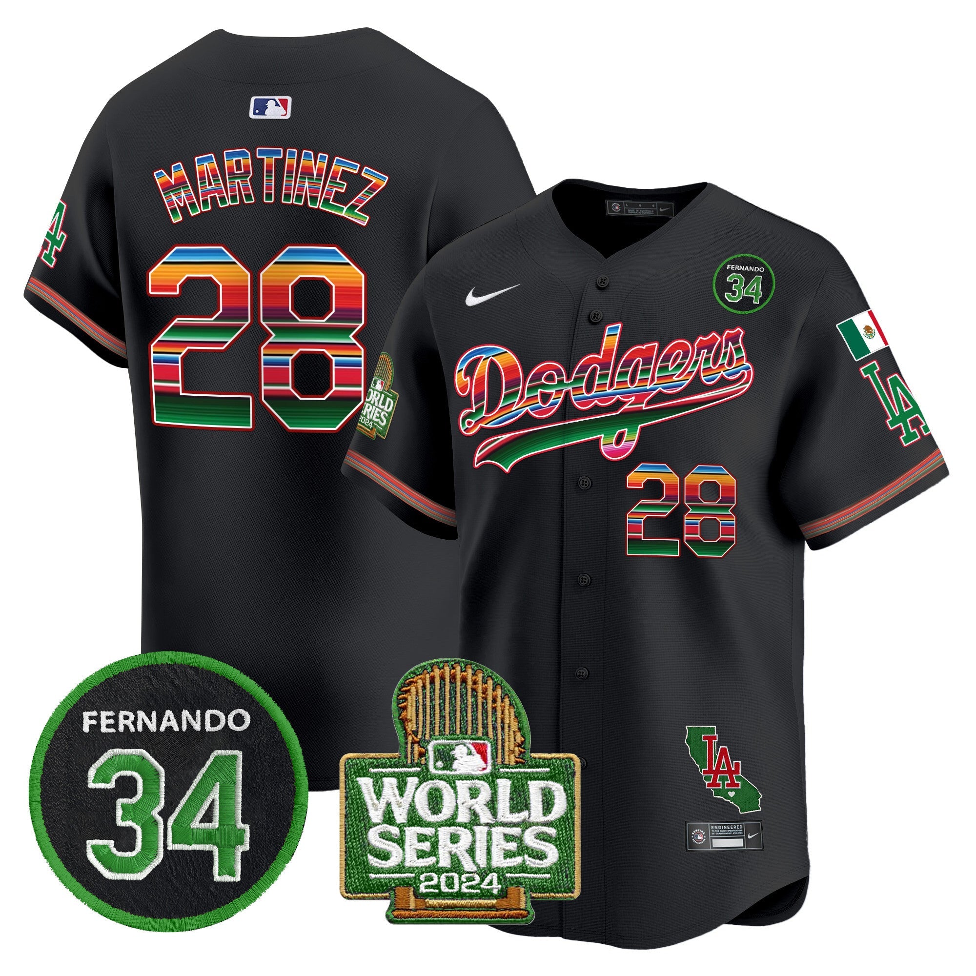 Men’s Mexico Fernando Memorial & 2024 World Series Patch Vapor Premier Limited Jersey