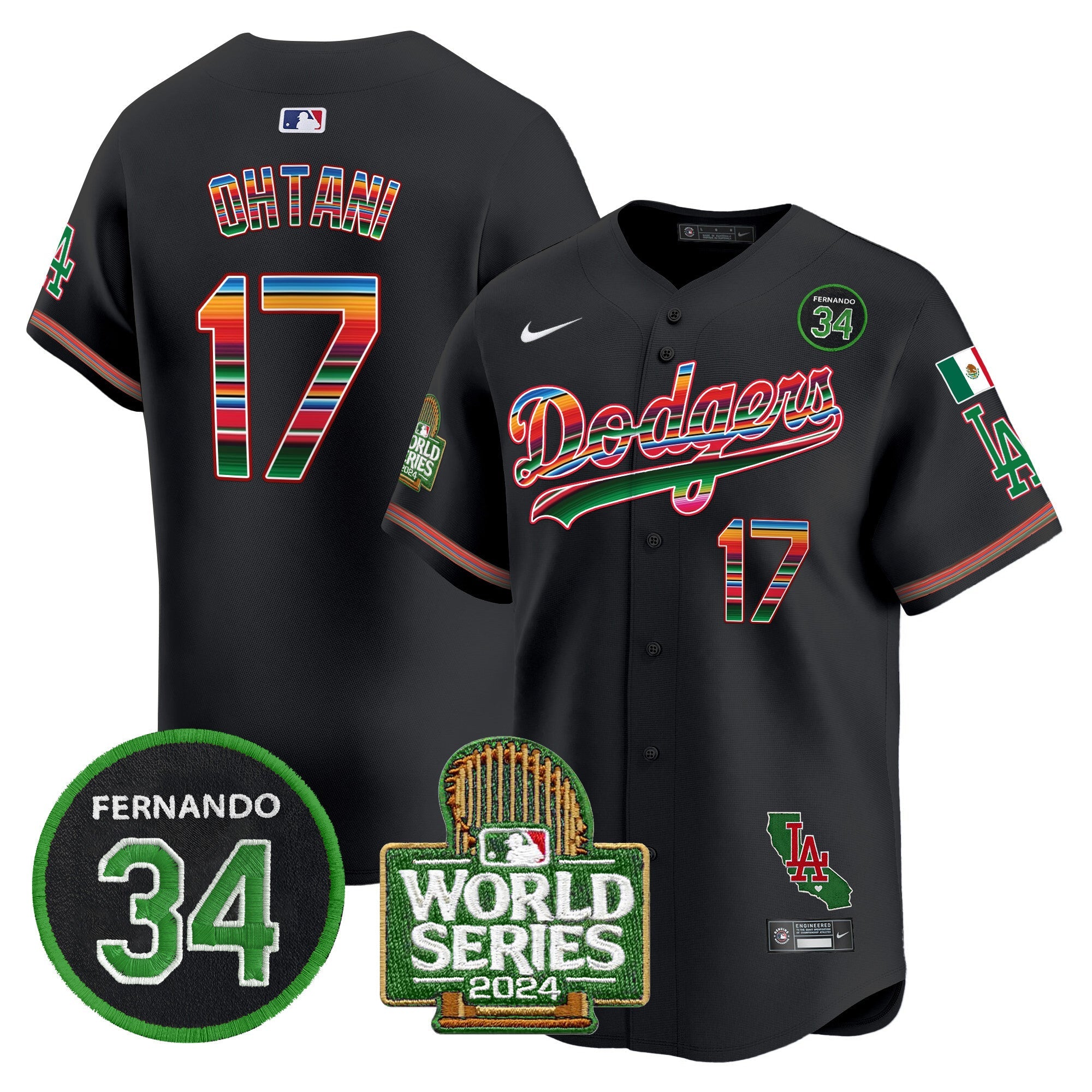 Men’s Mexico Fernando Memorial & 2024 World Series Patch Vapor Premier Limited Jersey