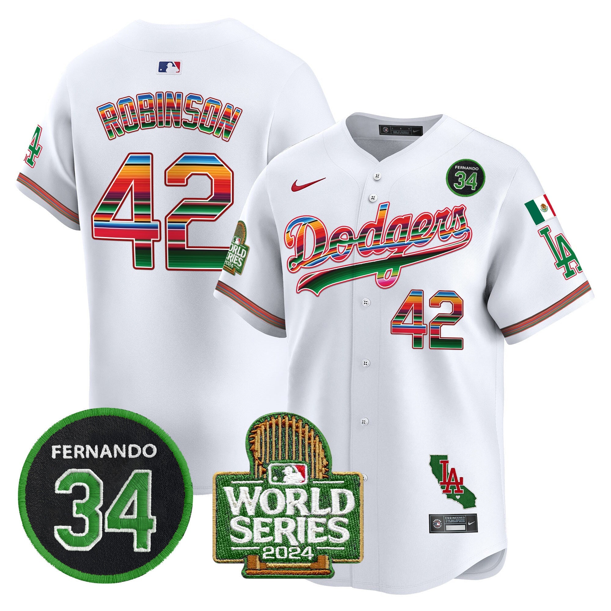 Men’s Mexico Fernando Memorial & 2024 World Series Patch Vapor Premier Limited Jersey