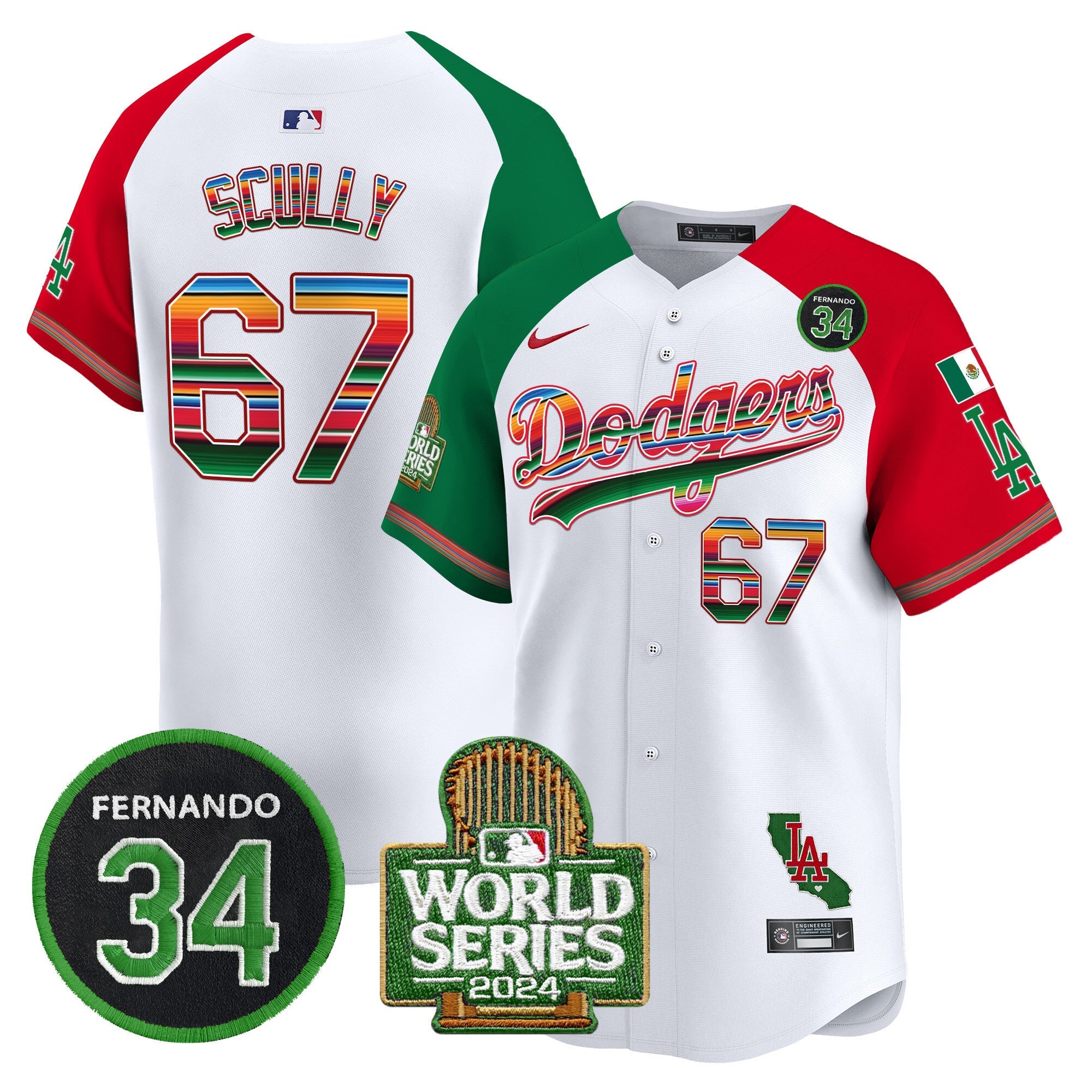 Men’s Mexico Fernando Memorial & 2024 World Series Patch Vapor Premier Limited Jersey