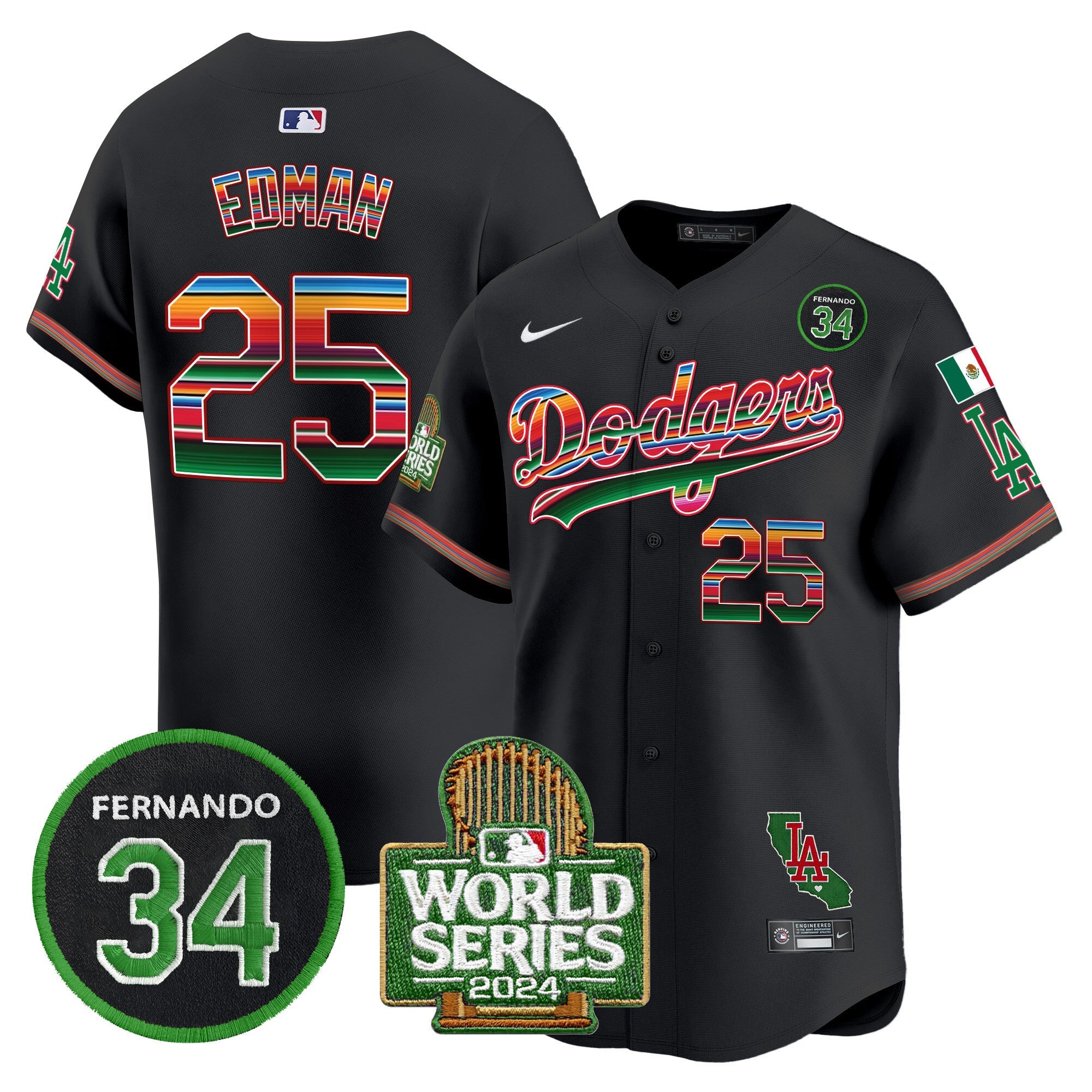 Men’s Mexico Fernando Memorial & 2024 World Series Patch Vapor Premier Limited Jersey