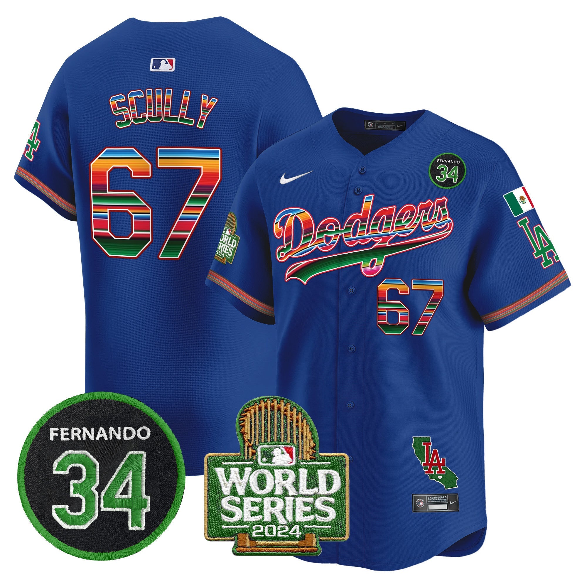 Men’s Mexico Fernando Memorial & 2024 World Series Patch Vapor Premier Limited Jersey
