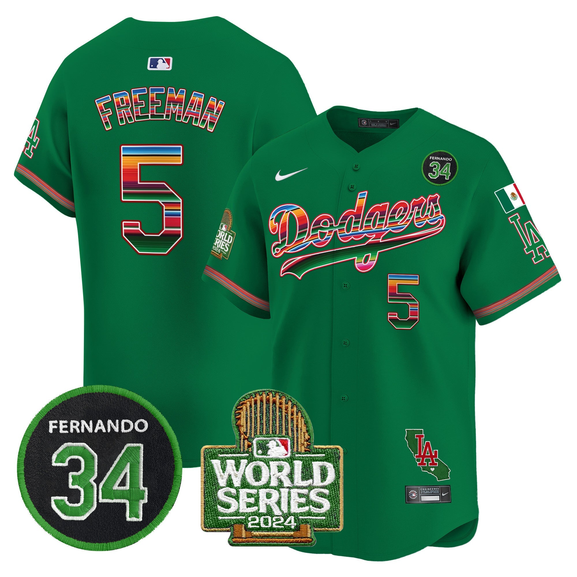 Men’s Mexico Fernando Memorial & 2024 World Series Patch Vapor Premier Limited Jersey