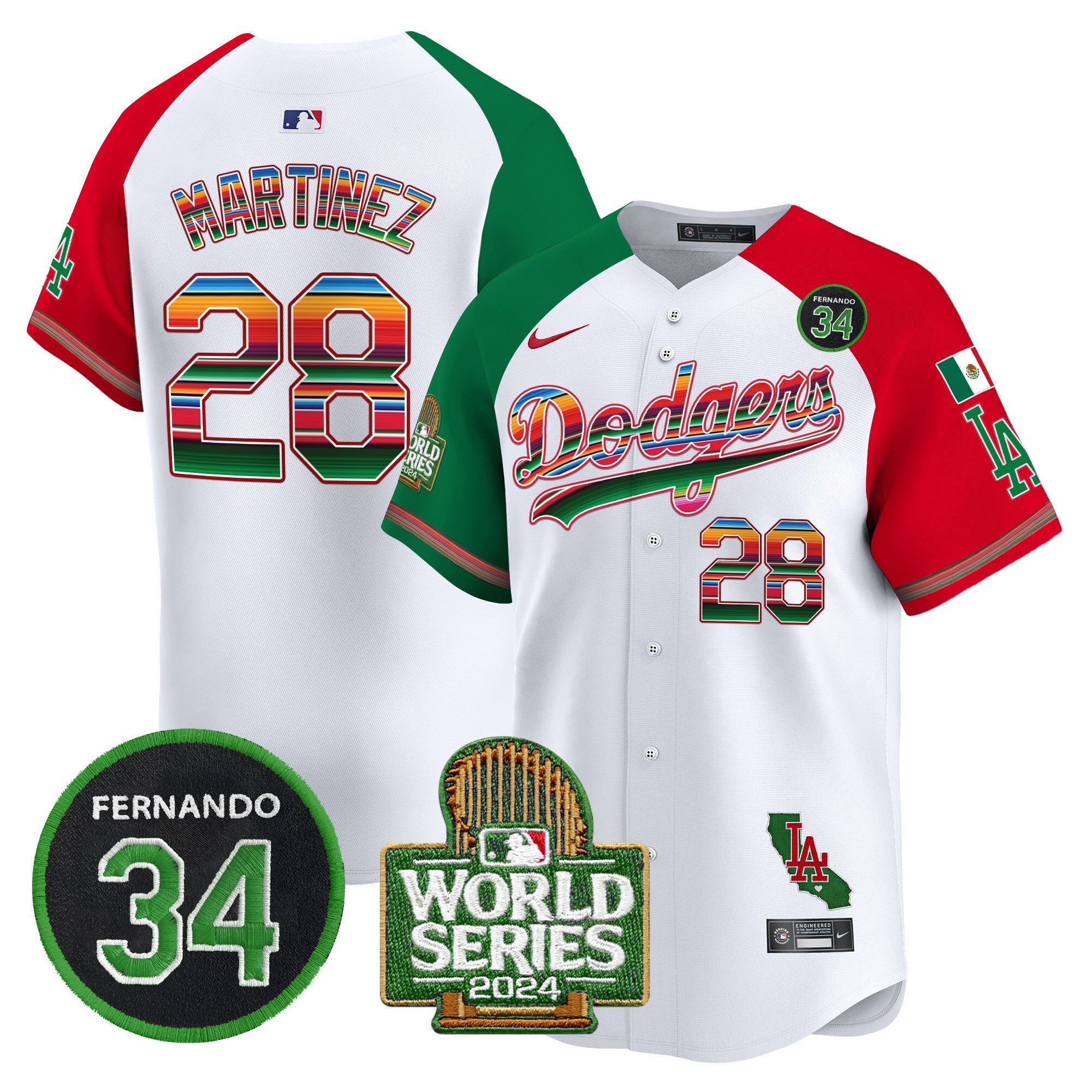 Men’s Mexico Fernando Memorial & 2024 World Series Patch Vapor Premier Limited Jersey