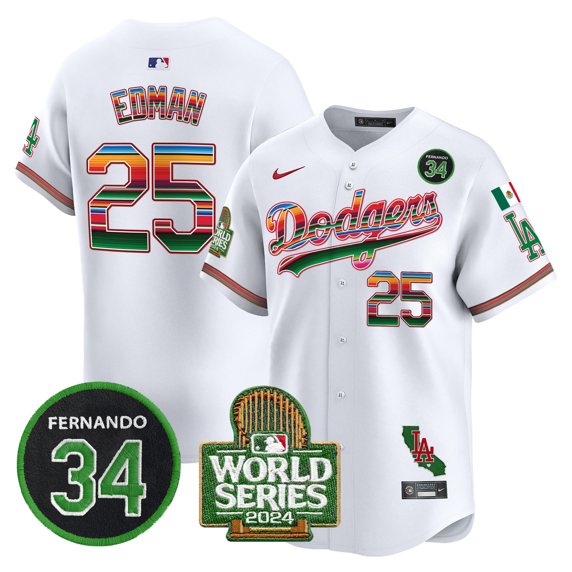 Men’s Mexico Fernando Memorial & 2024 World Series Patch Vapor Premier Limited Jersey