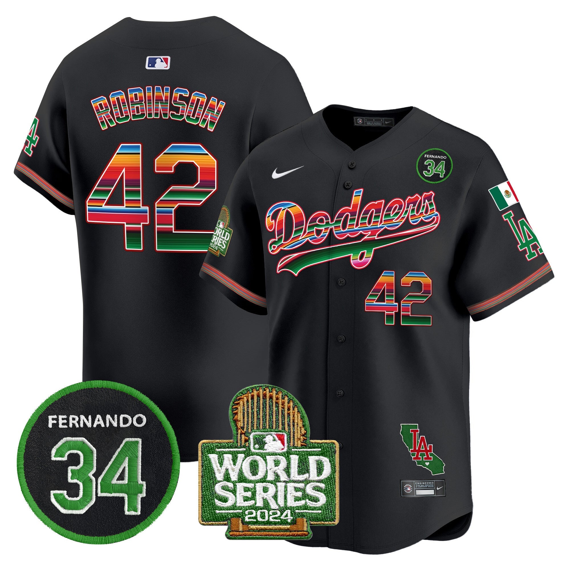 Men’s Mexico Fernando Memorial & 2024 World Series Patch Vapor Premier Limited Jersey
