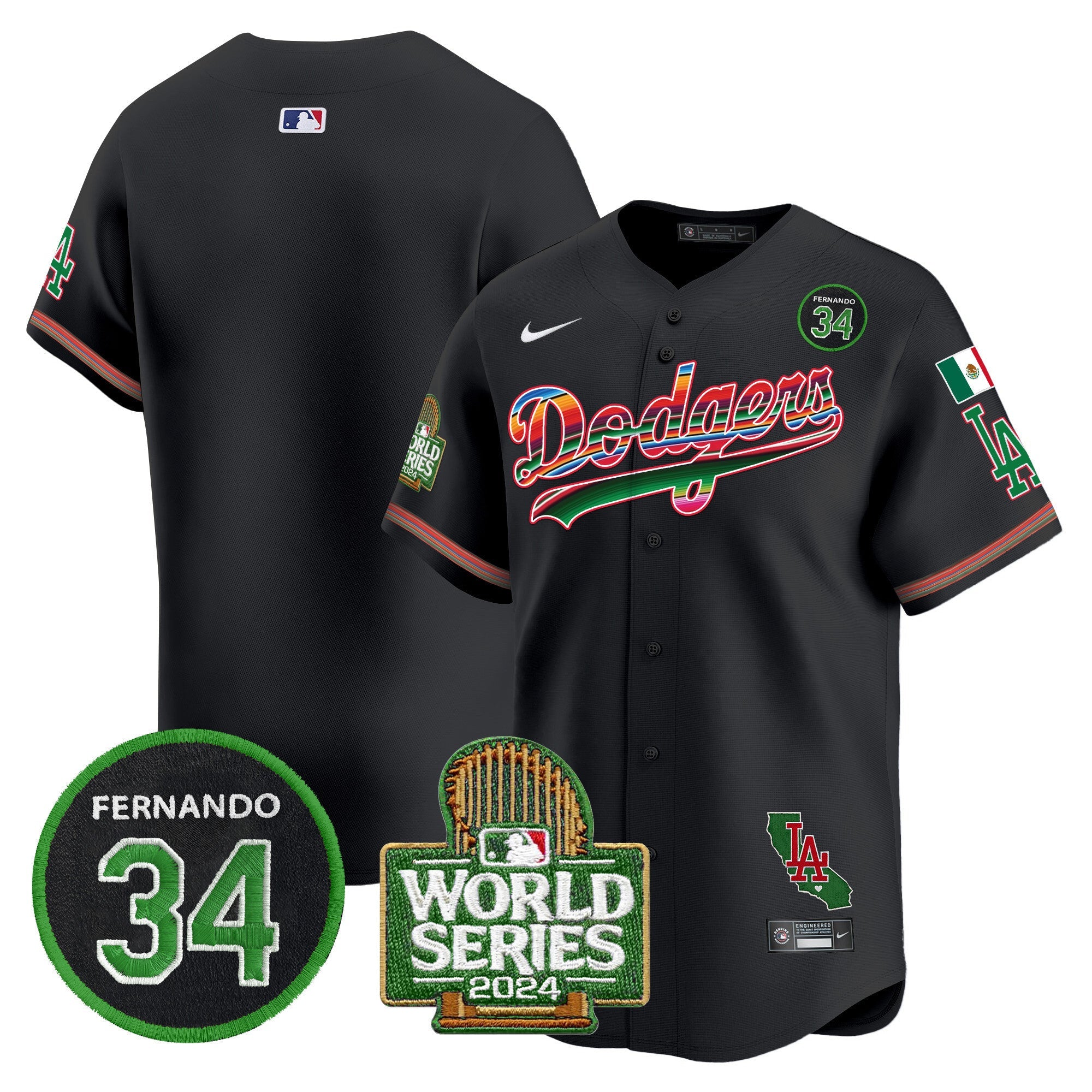 Men’s Mexico Fernando Memorial & 2024 World Series Patch Vapor Premier Limited Jersey