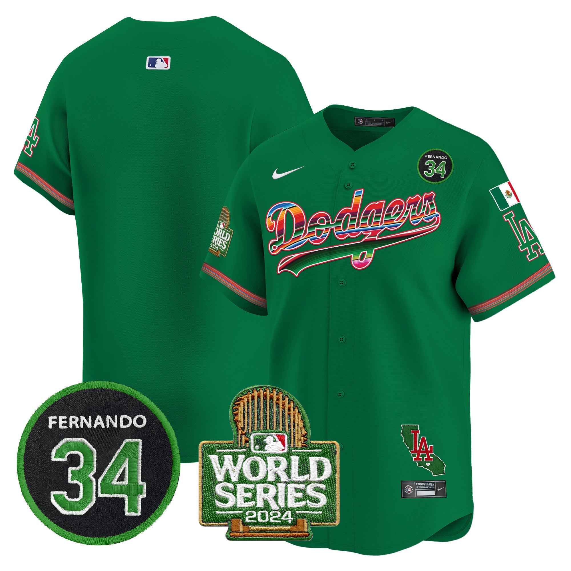 Men’s Mexico Fernando Memorial & 2024 World Series Patch Vapor Premier Limited Jersey