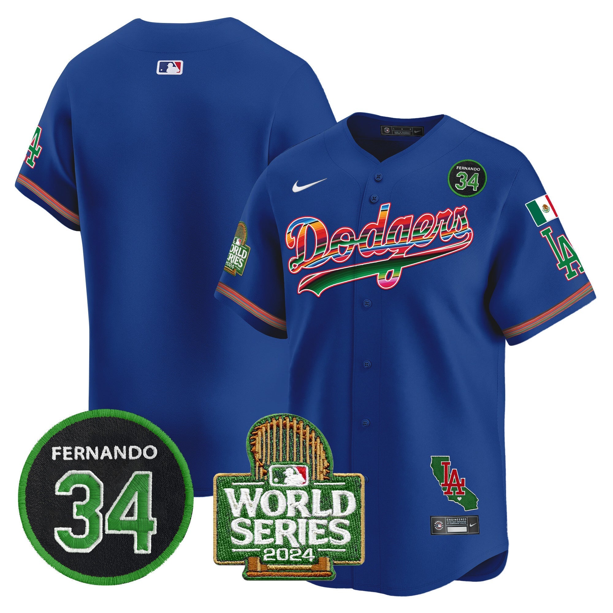 Men’s Mexico Fernando Memorial & 2024 World Series Patch Vapor Premier Limited Jersey