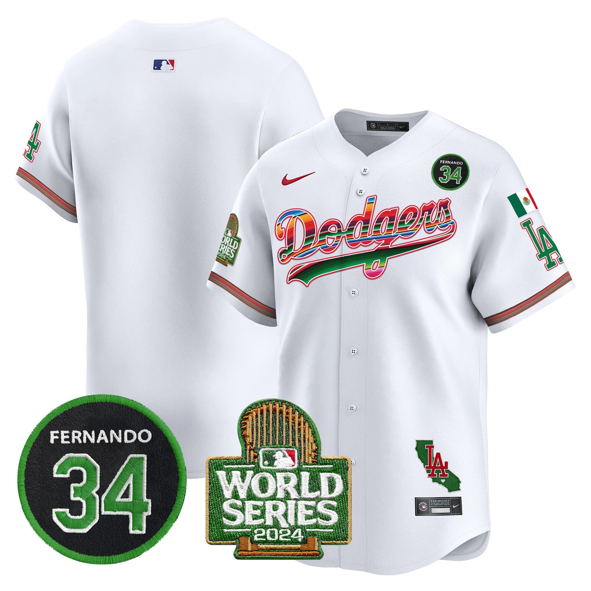 Men’s Mexico Fernando Memorial & 2024 World Series Patch Vapor Premier Limited Jersey
