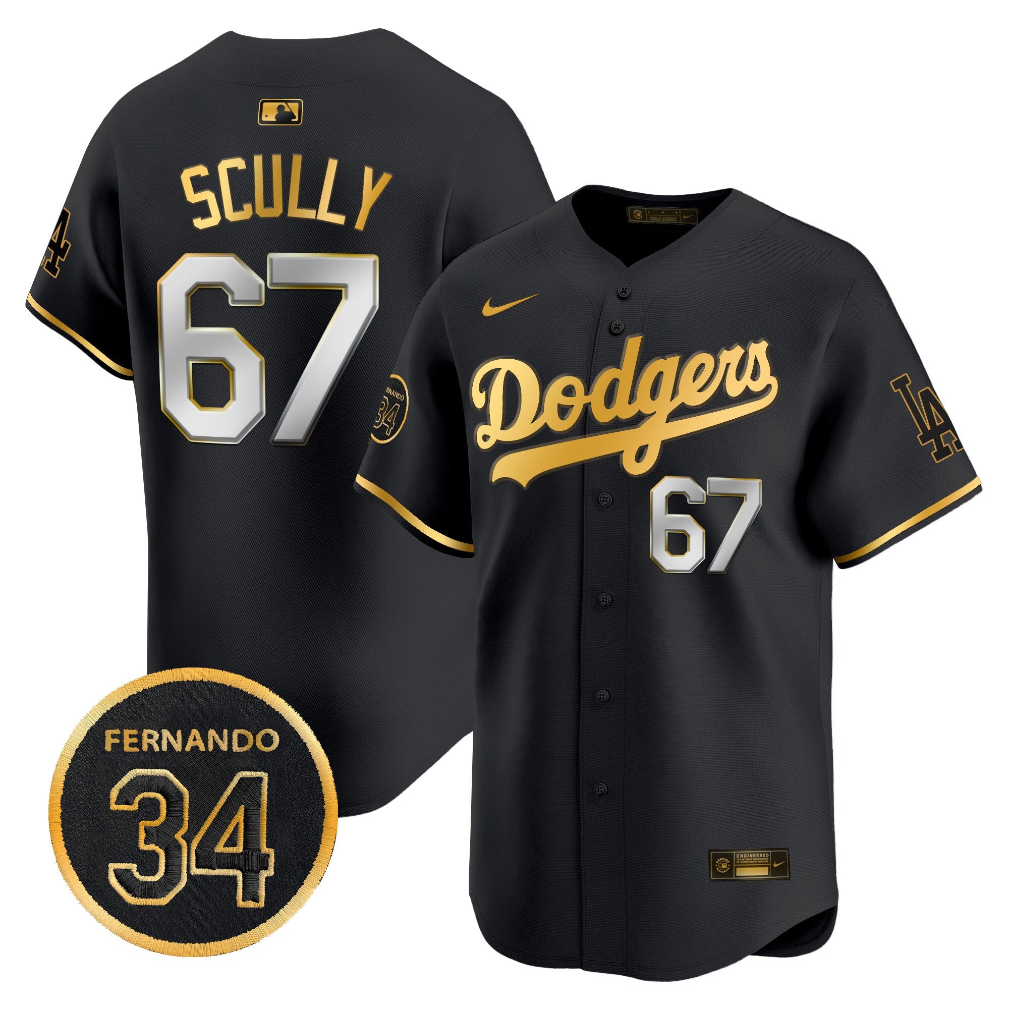 Men’s Fernando Valenzuela Memorial Patch Vapor Premier Limited Jersey