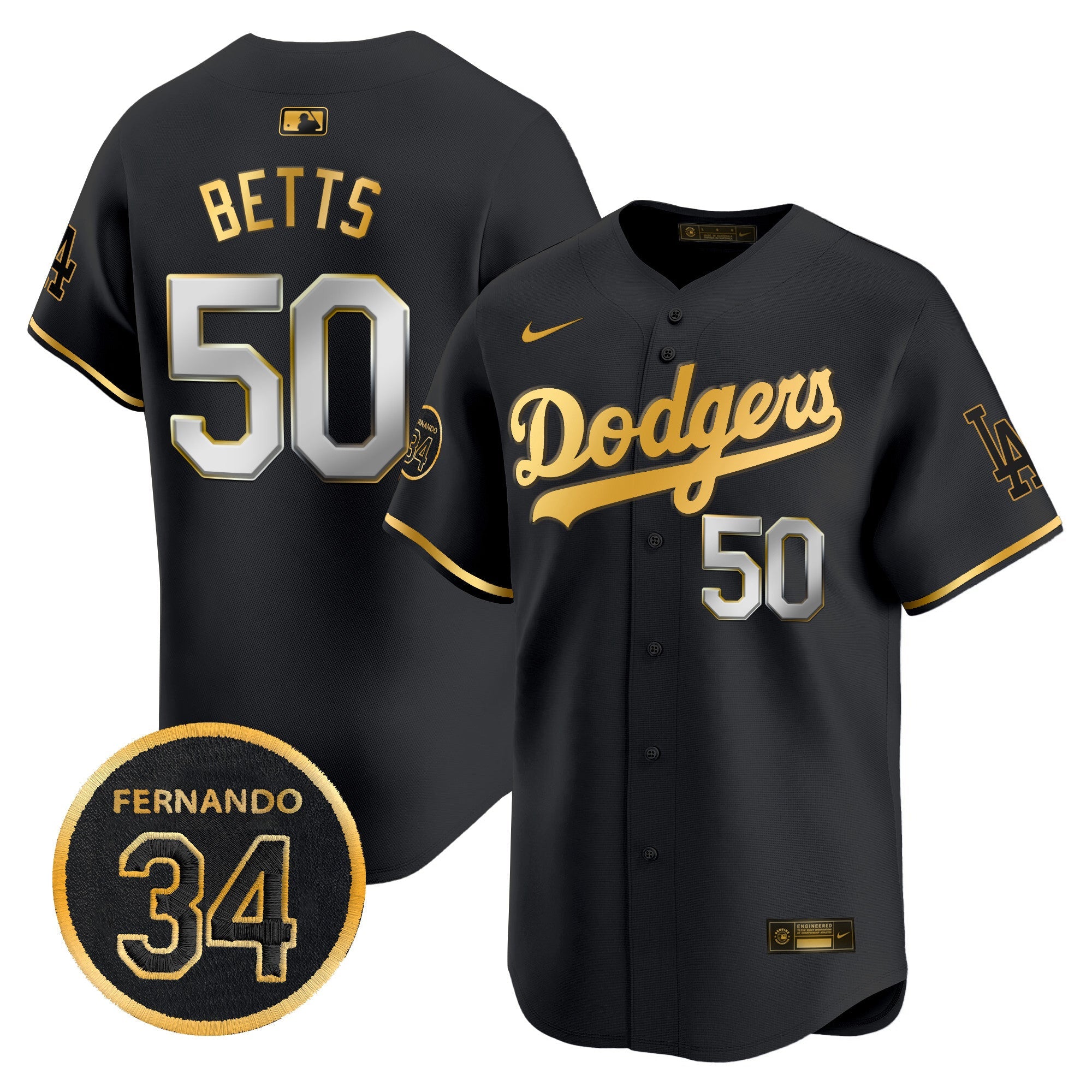 Men’s Fernando Valenzuela Memorial Patch Vapor Premier Limited Jersey