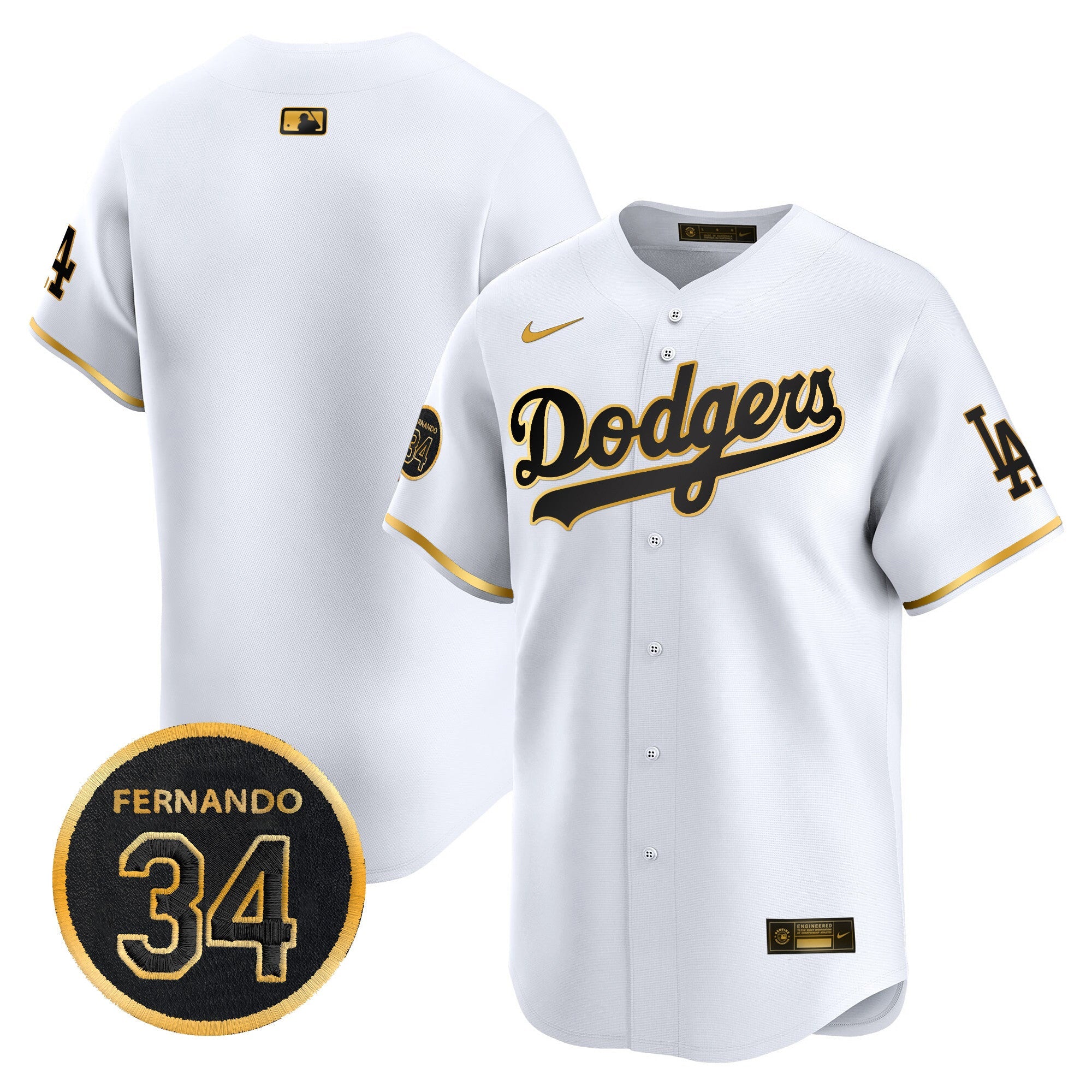 Men’s Fernando Valenzuela Memorial Patch Vapor Premier Limited Jersey