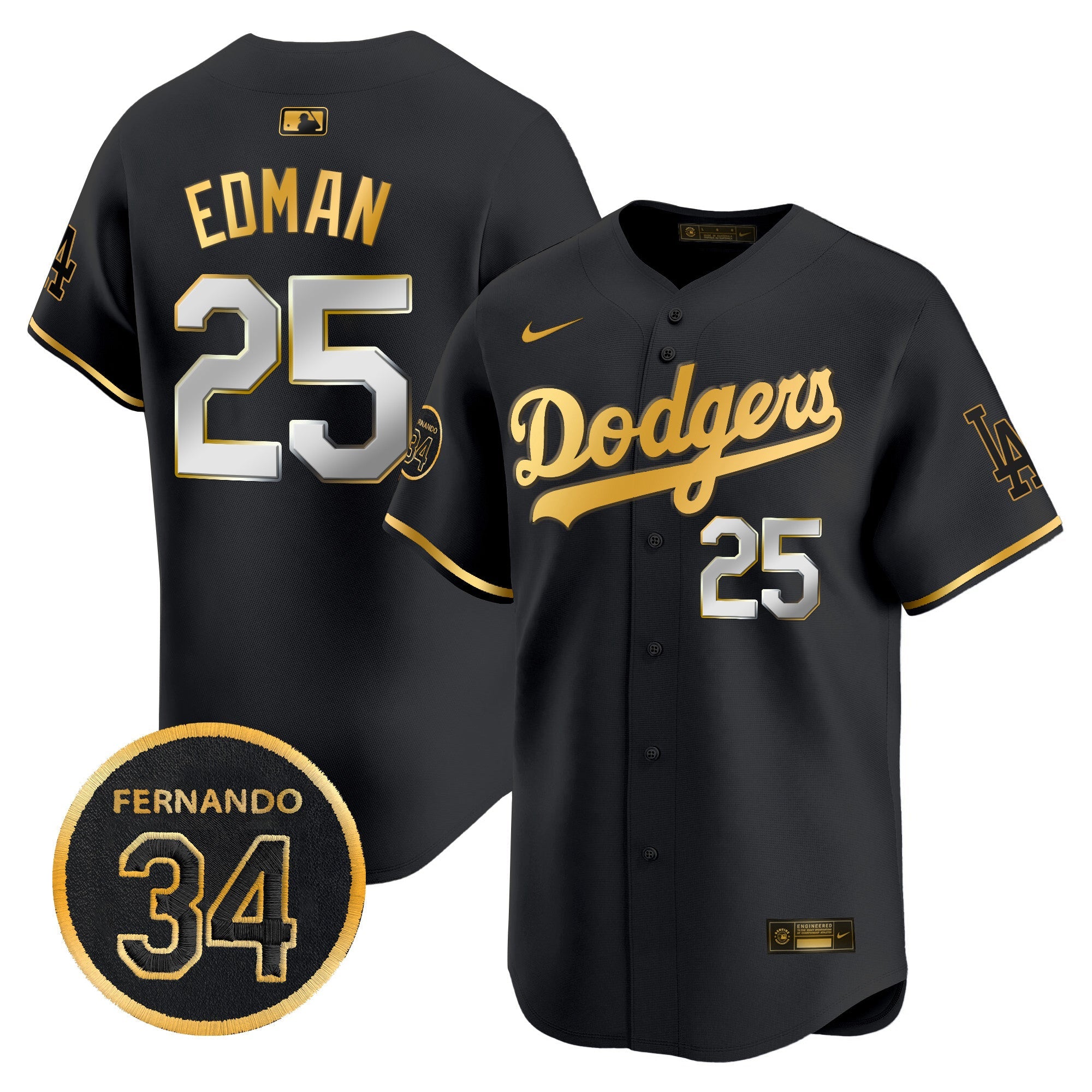 Men’s Fernando Valenzuela Memorial Patch Vapor Premier Limited Jersey