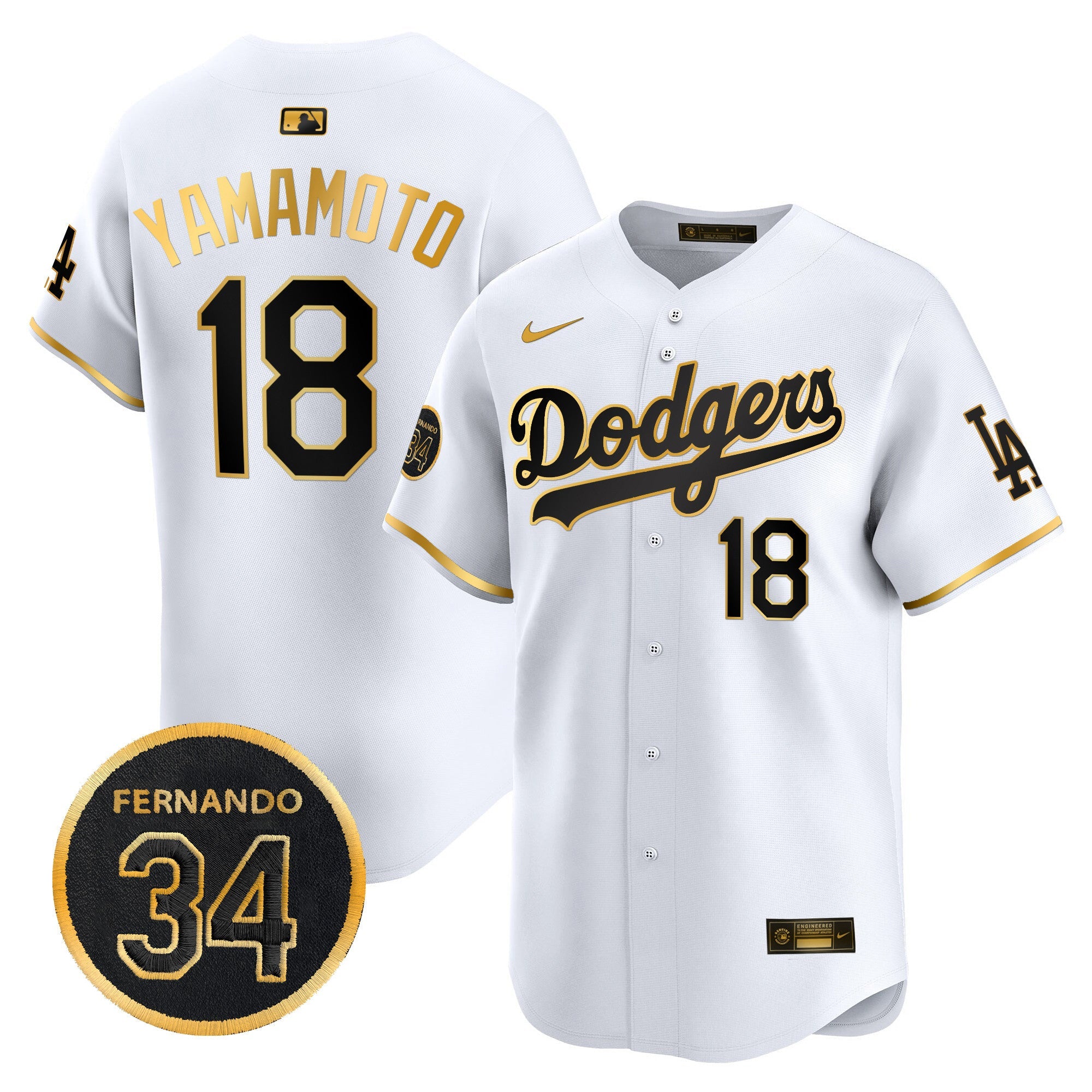 Men’s Fernando Valenzuela Memorial Patch Vapor Premier Limited Jersey