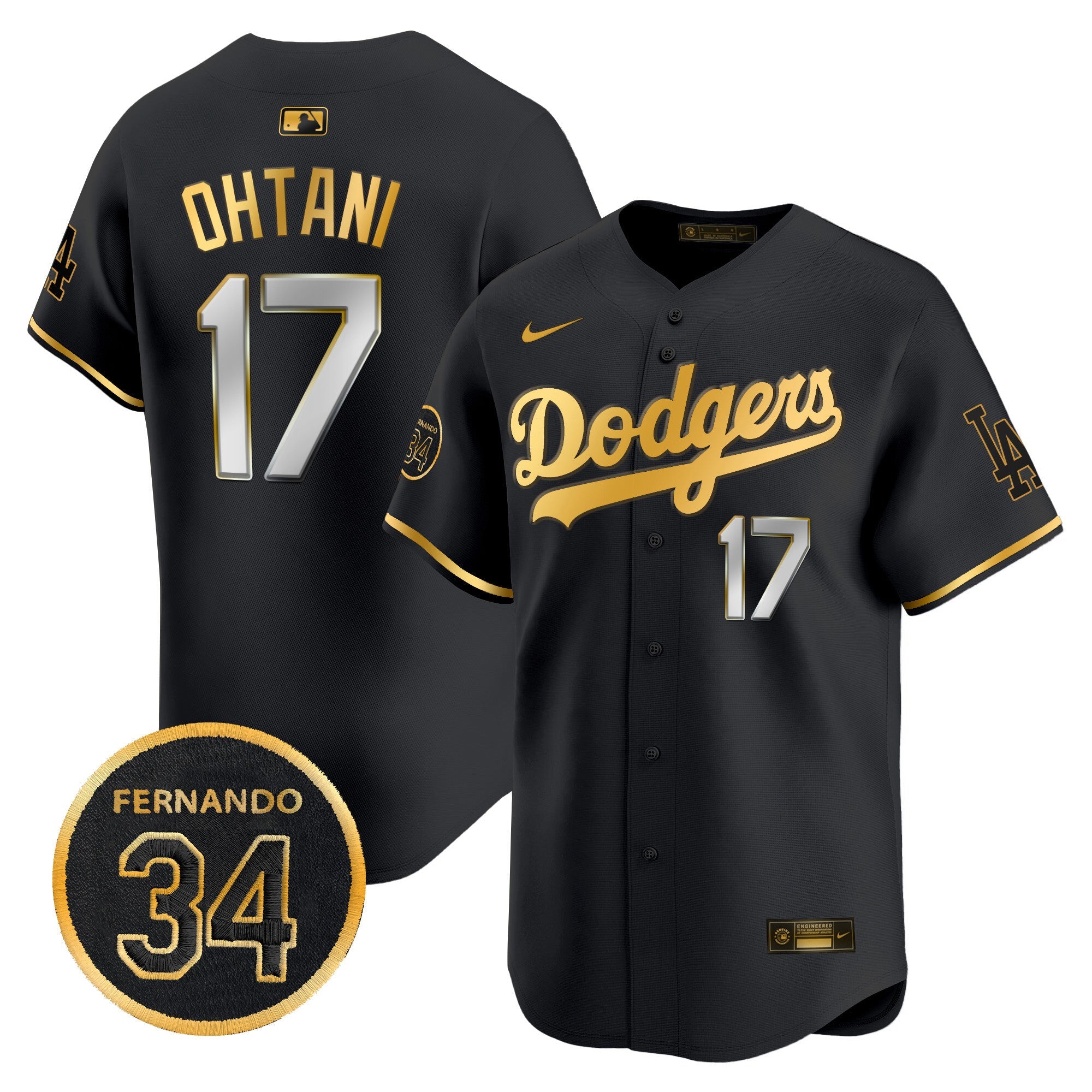 Men’s Fernando Valenzuela Memorial Patch Vapor Premier Limited Jersey