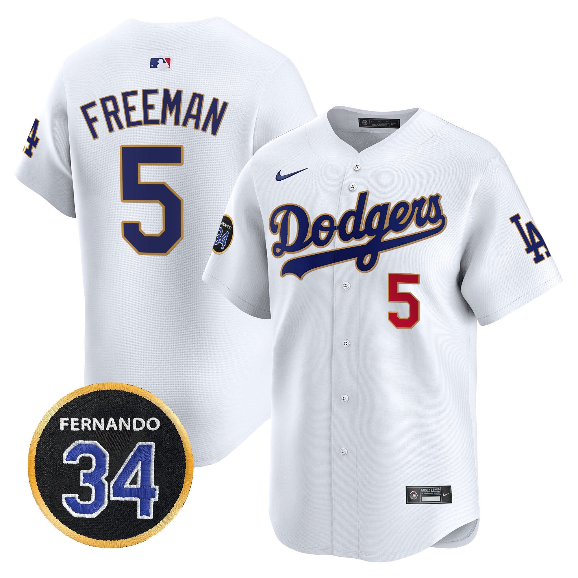 Men’s Fernando Valenzuela Memorial Patch Vapor Premier Limited Jersey