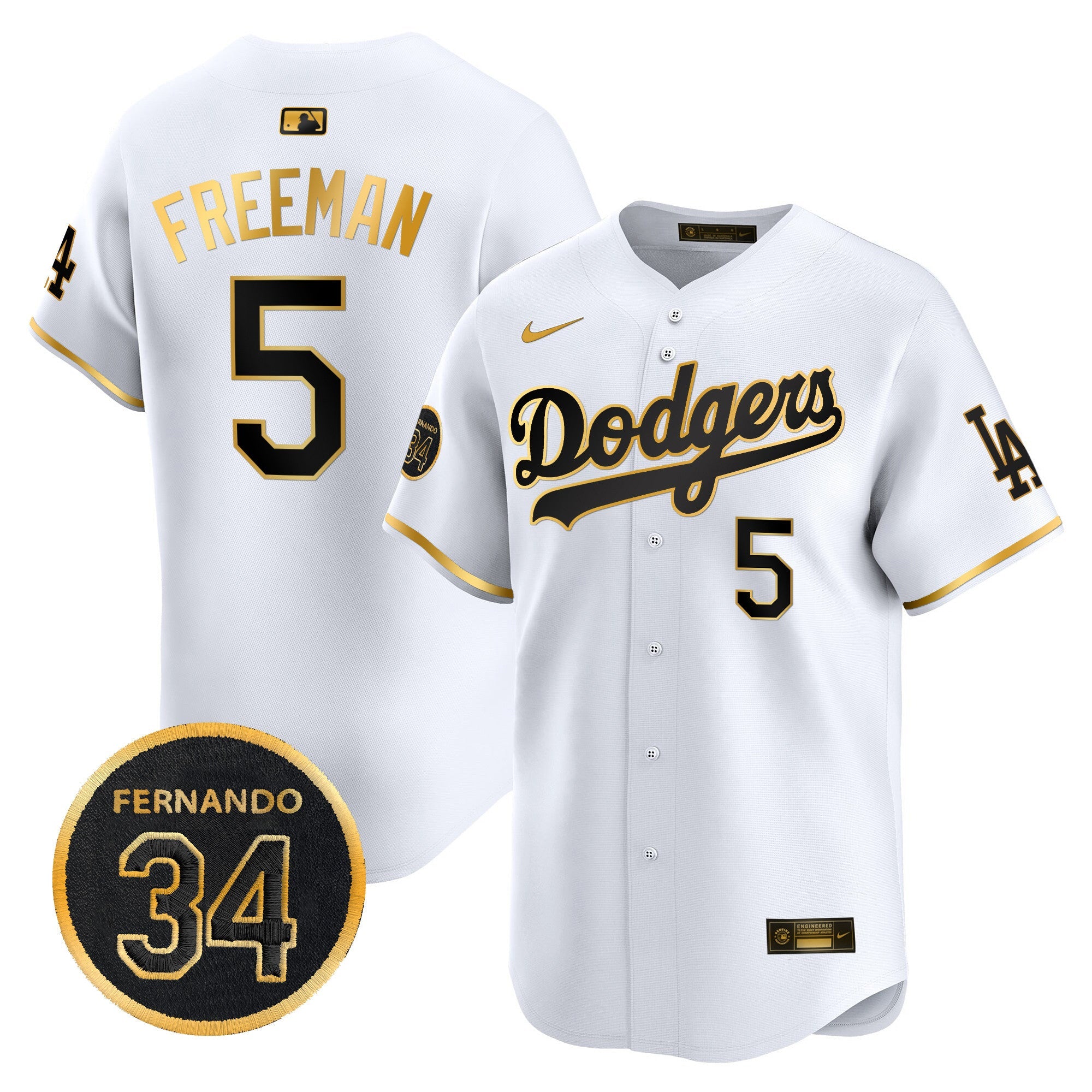 Men’s Fernando Valenzuela Memorial Patch Vapor Premier Limited Jersey