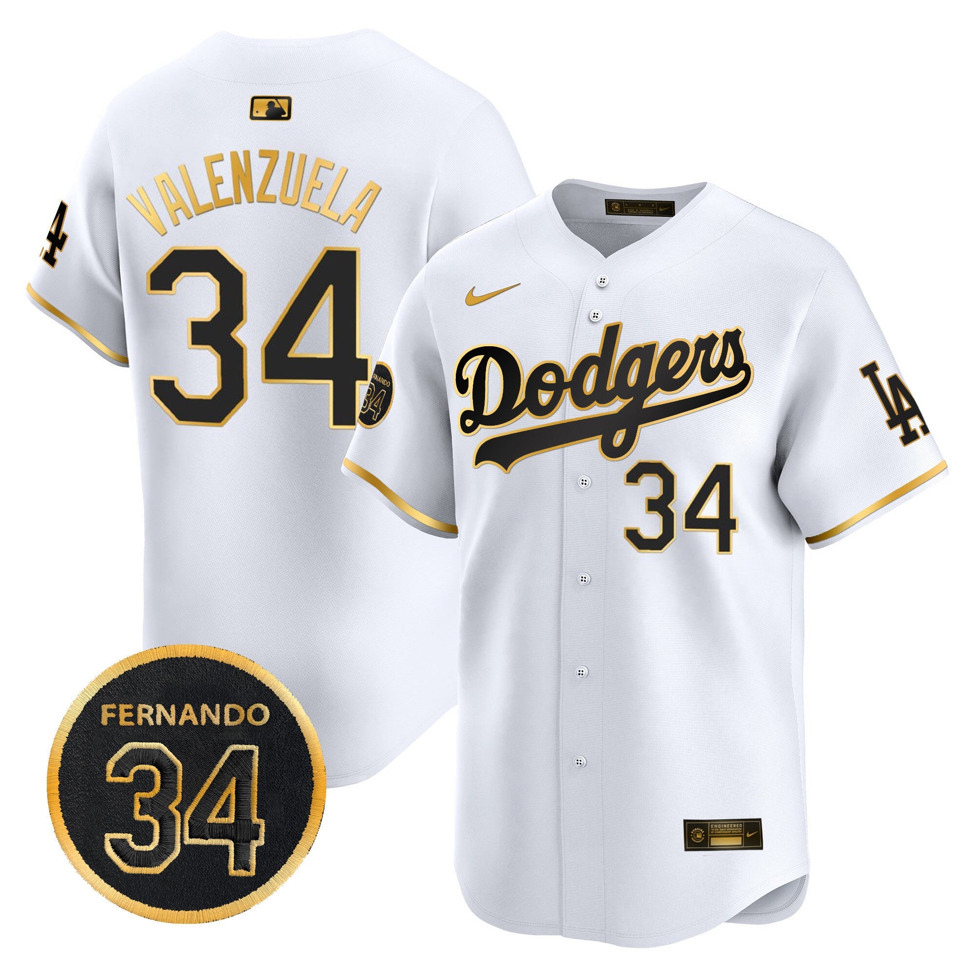 Men’s Fernando Valenzuela Memorial Patch Vapor Premier Limited Jersey