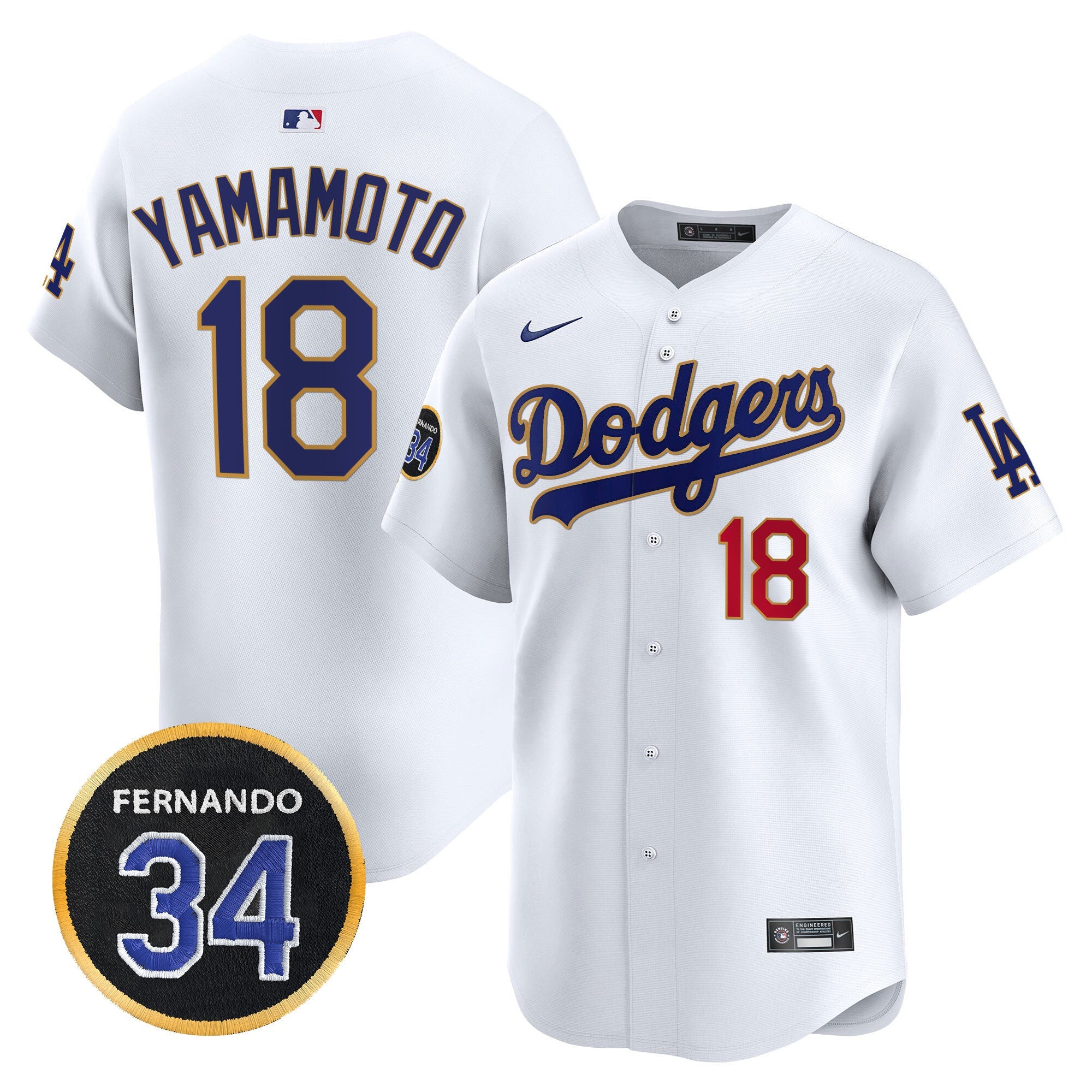 Men’s Fernando Valenzuela Memorial Patch Vapor Premier Limited Jersey