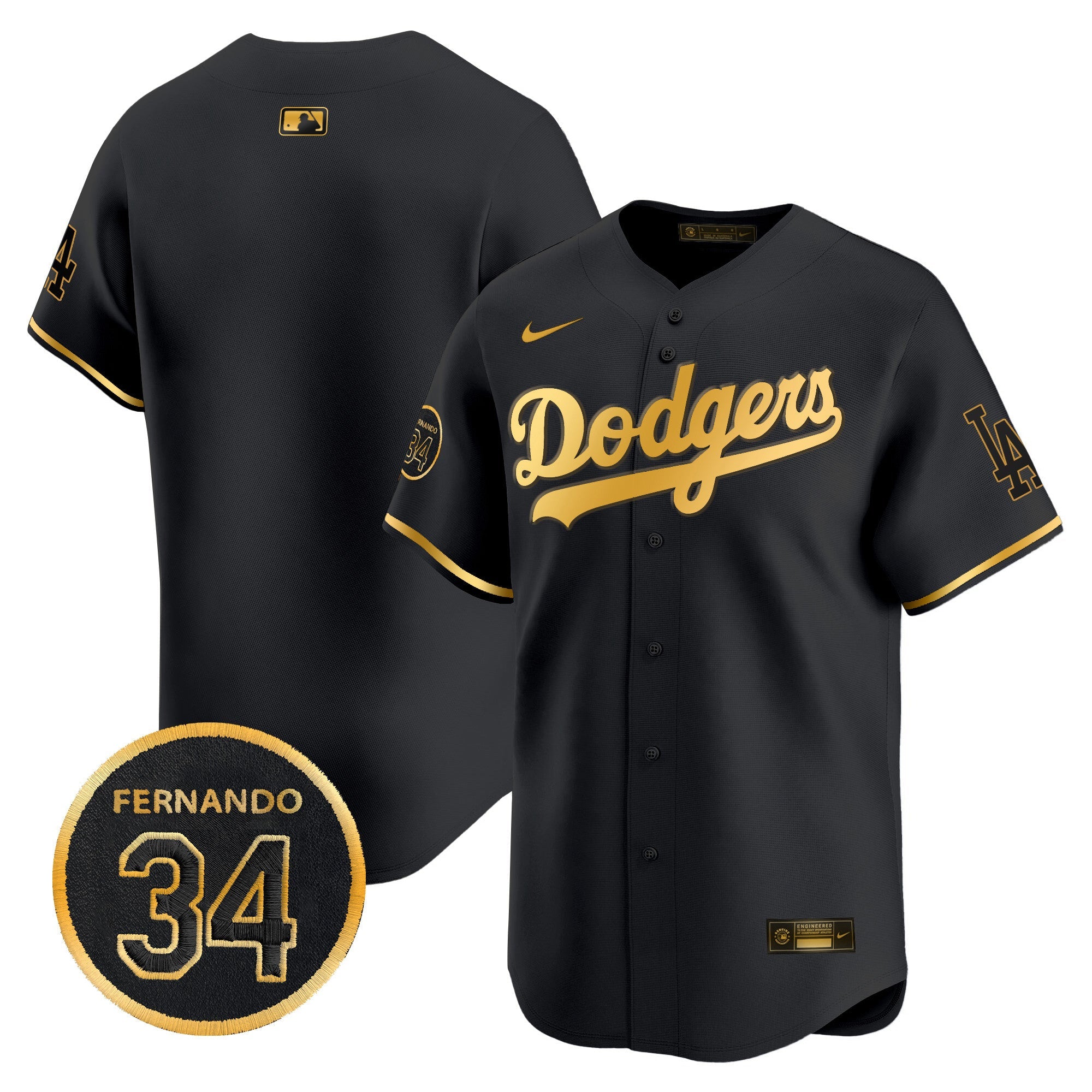 Men’s Fernando Valenzuela Memorial Patch Vapor Premier Limited Jersey