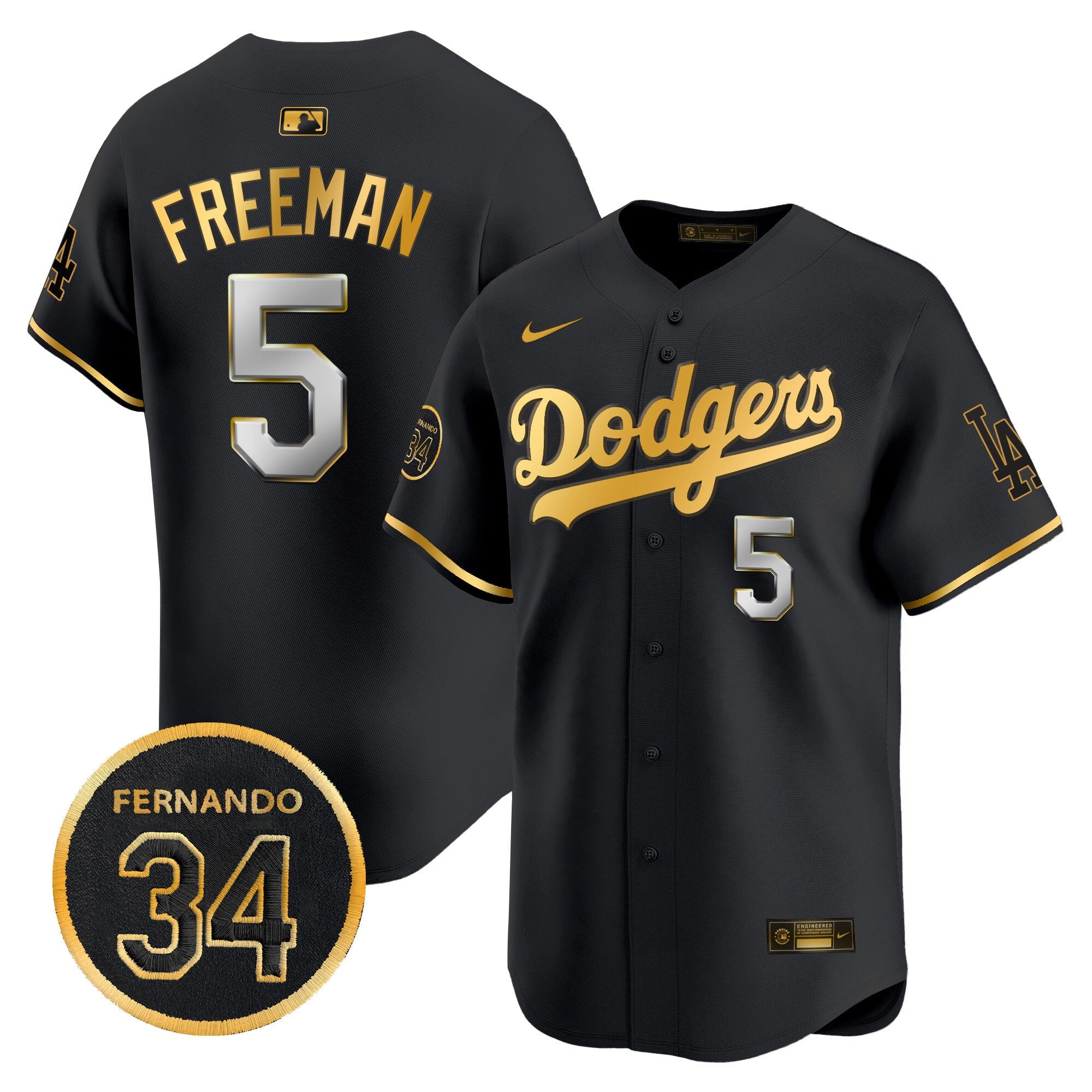Men’s Fernando Valenzuela Memorial Patch Vapor Premier Limited Jersey
