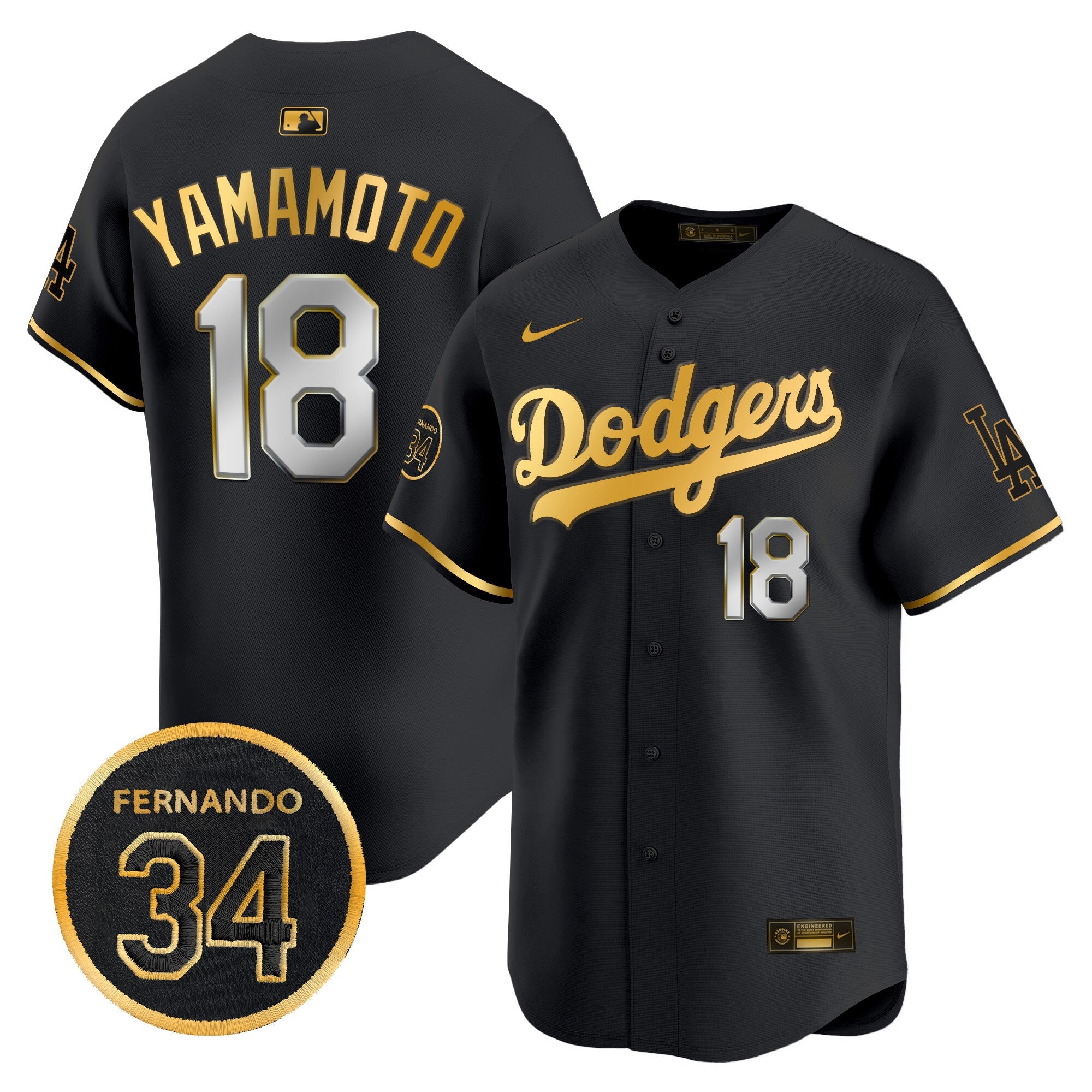 Men’s Fernando Valenzuela Memorial Patch Vapor Premier Limited Jersey