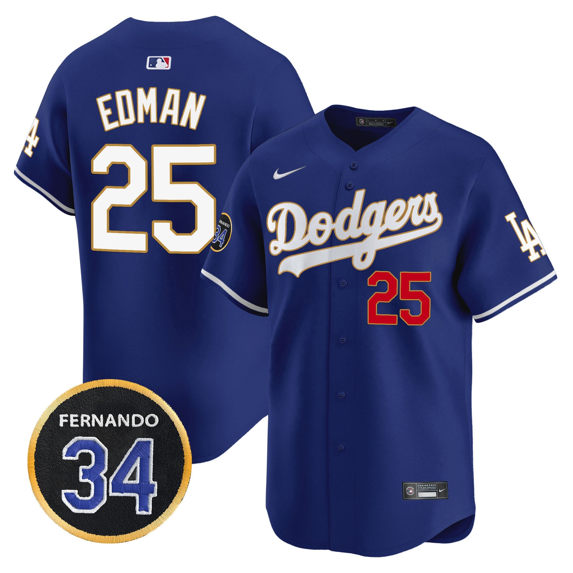 Men’s Fernando Valenzuela Memorial Patch Vapor Premier Limited Jersey
