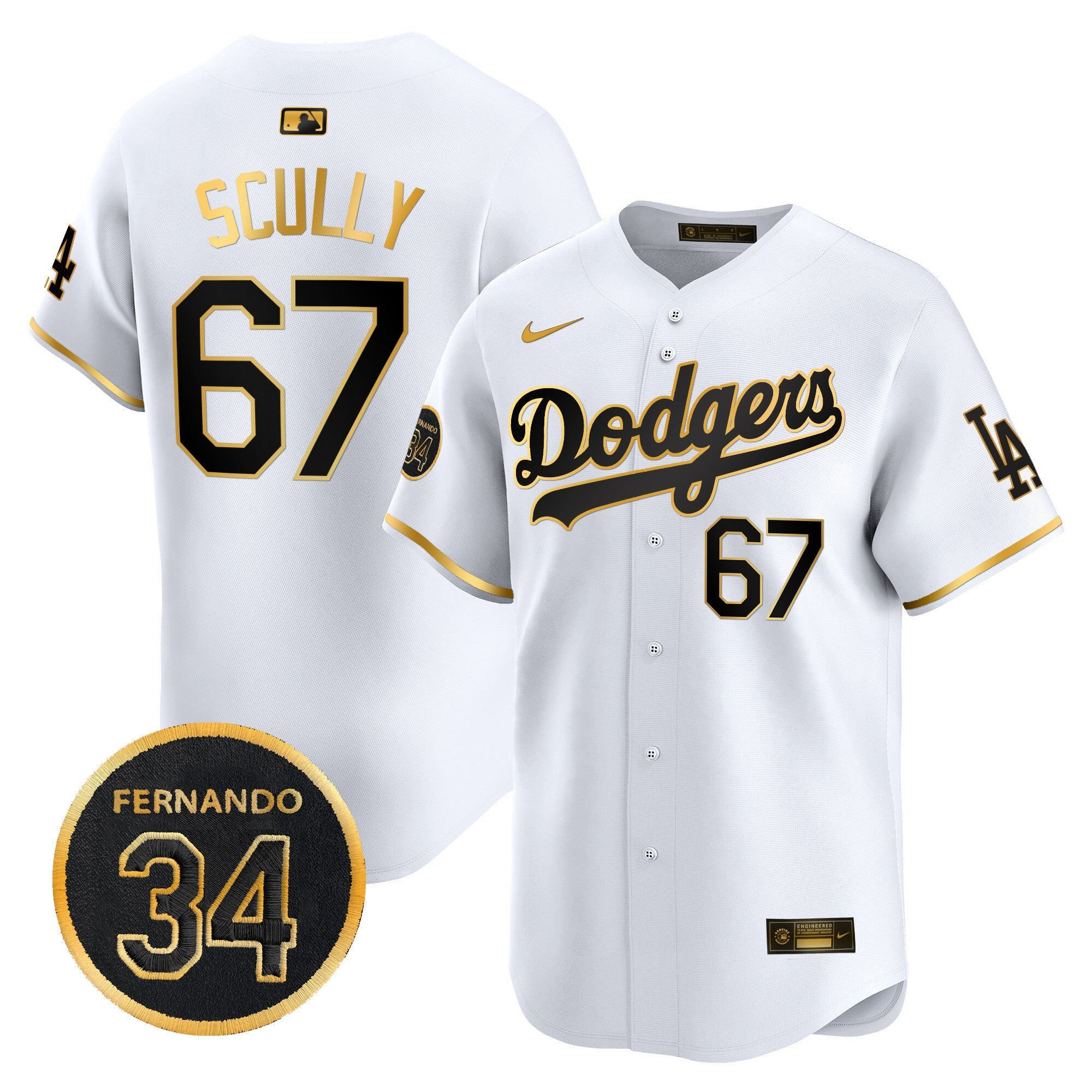 Men’s Fernando Valenzuela Memorial Patch Vapor Premier Limited Jersey
