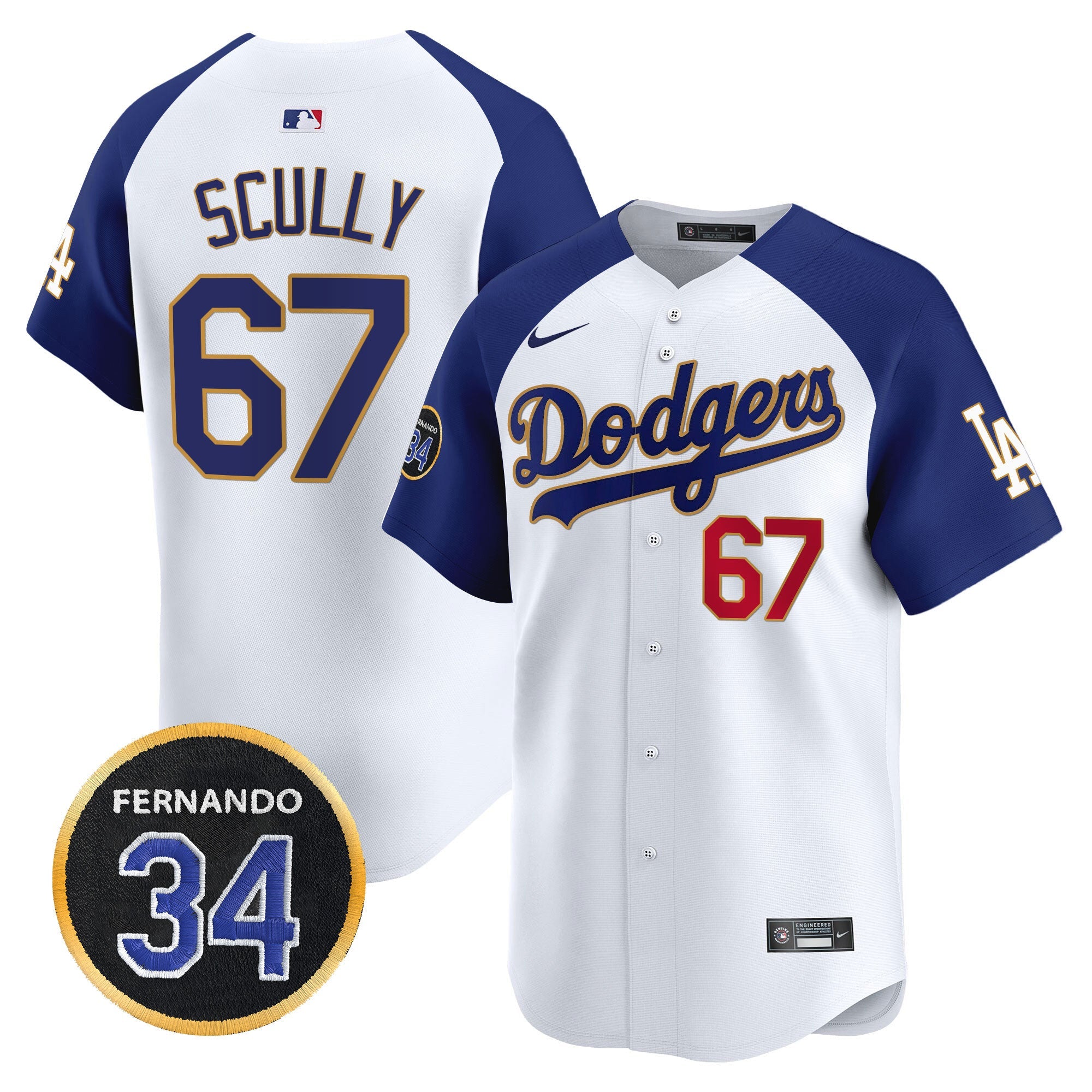 Men’s Fernando Valenzuela Memorial Patch Vapor Premier Limited Jersey