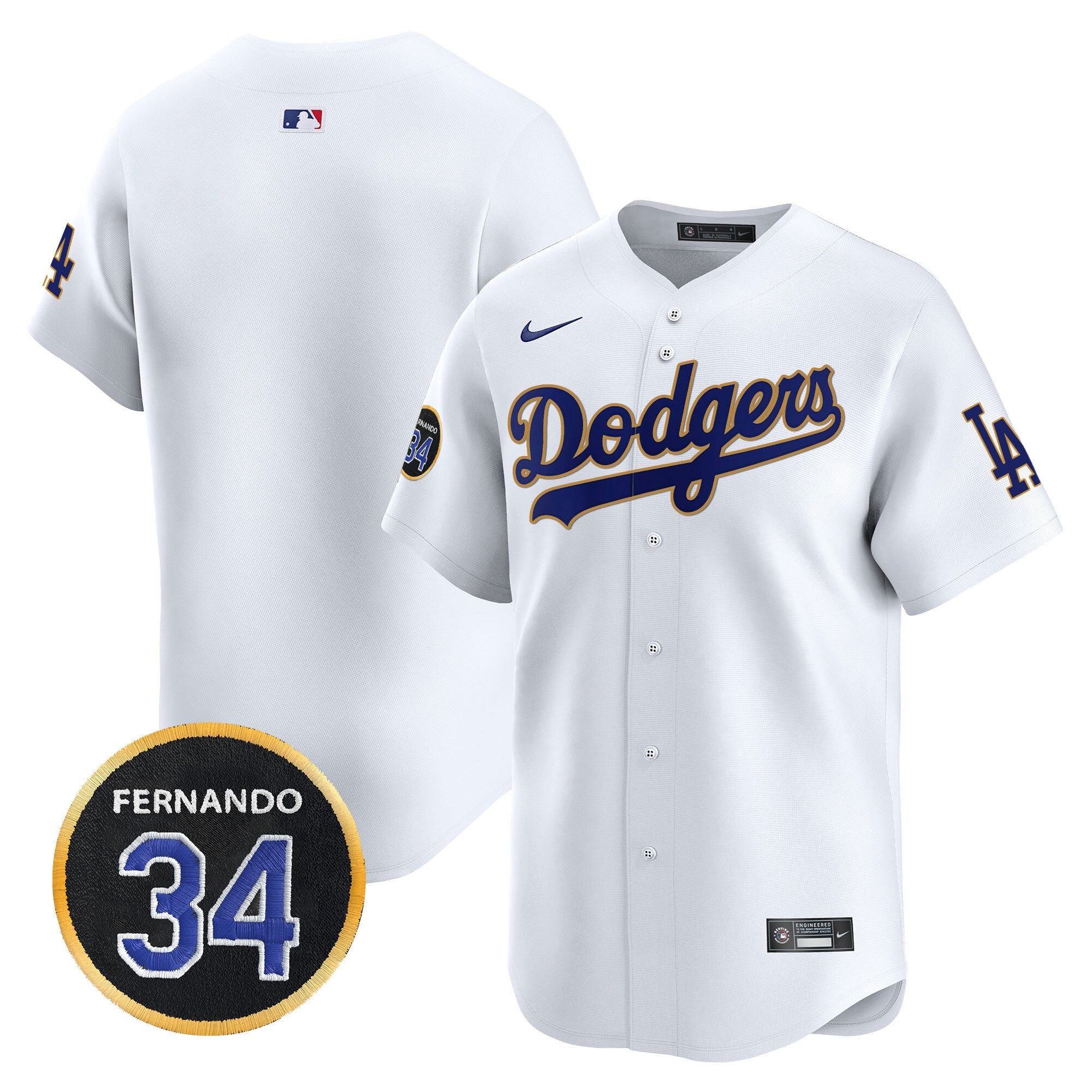 Men’s Fernando Valenzuela Memorial Patch Vapor Premier Limited Jersey