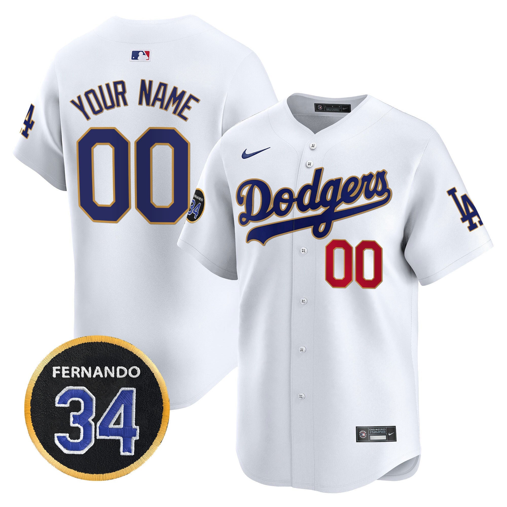 Fernando Valenzuela Memorial Patch Vapor Premier Limited Custom Jersey