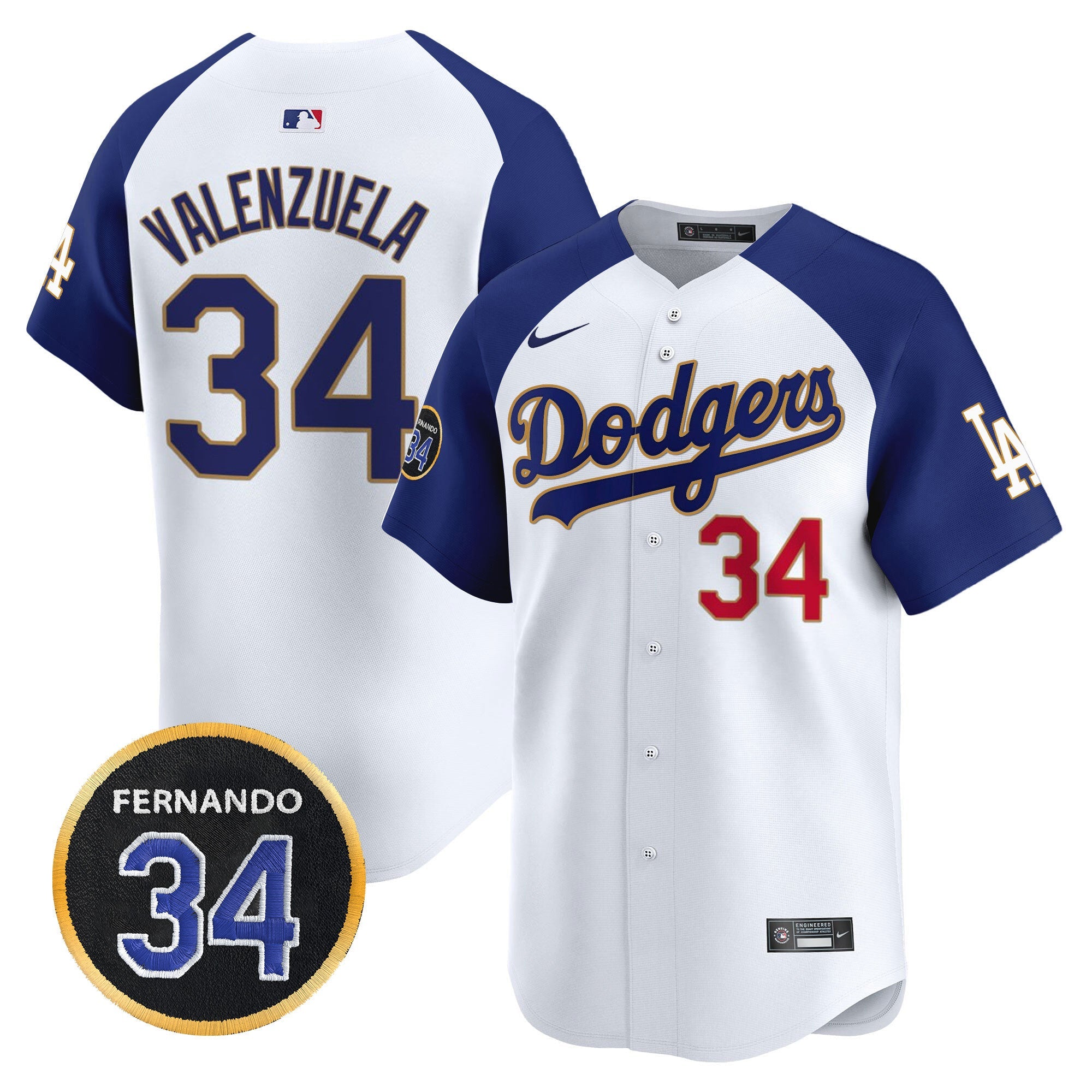 Men’s Fernando Valenzuela Memorial Patch Vapor Premier Limited Jersey