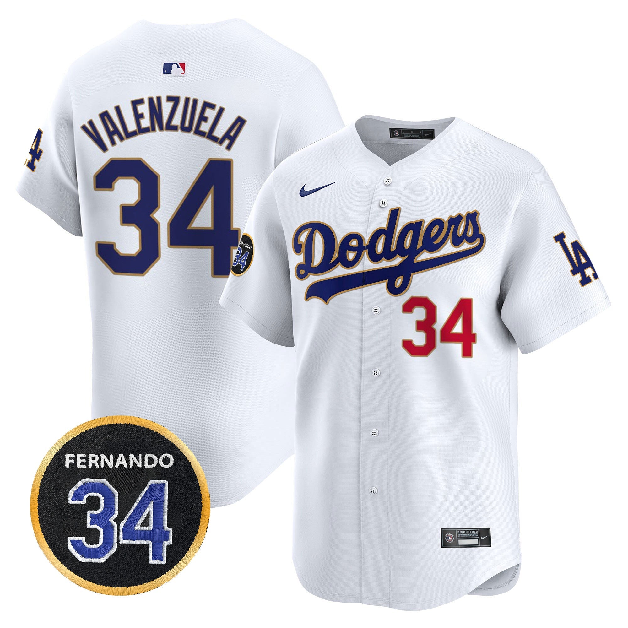 Men’s Fernando Valenzuela Memorial Patch Vapor Premier Limited Jersey