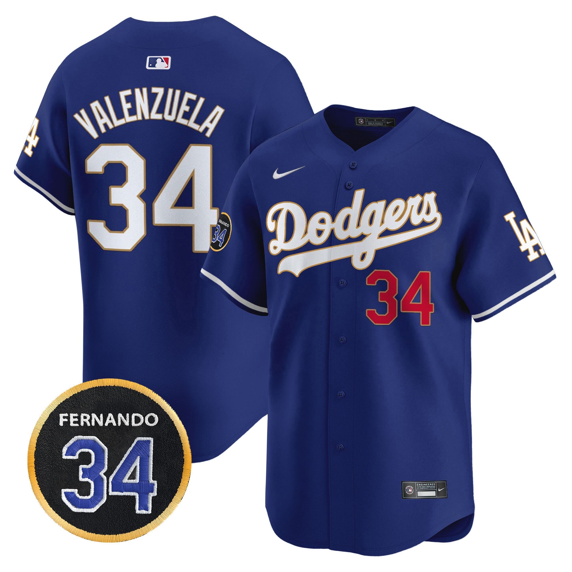 Men’s Fernando Valenzuela Memorial Patch Vapor Premier Limited Jersey
