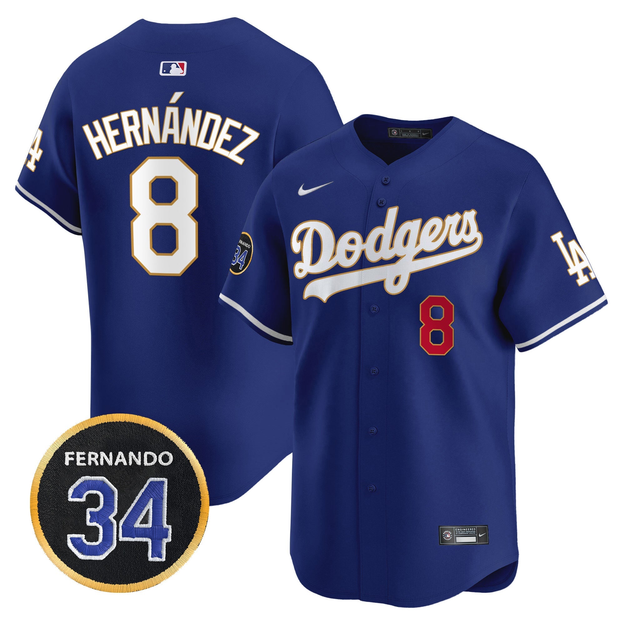 Men’s Fernando Valenzuela Memorial Patch Vapor Premier Limited Jersey