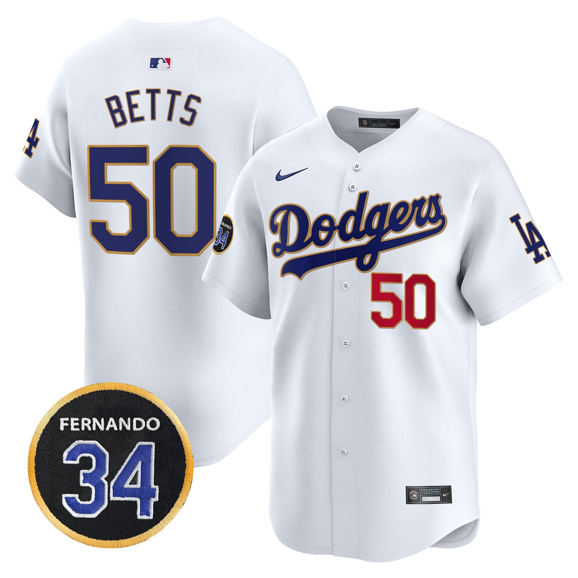 Men’s Fernando Valenzuela Memorial Patch Vapor Premier Limited Jersey