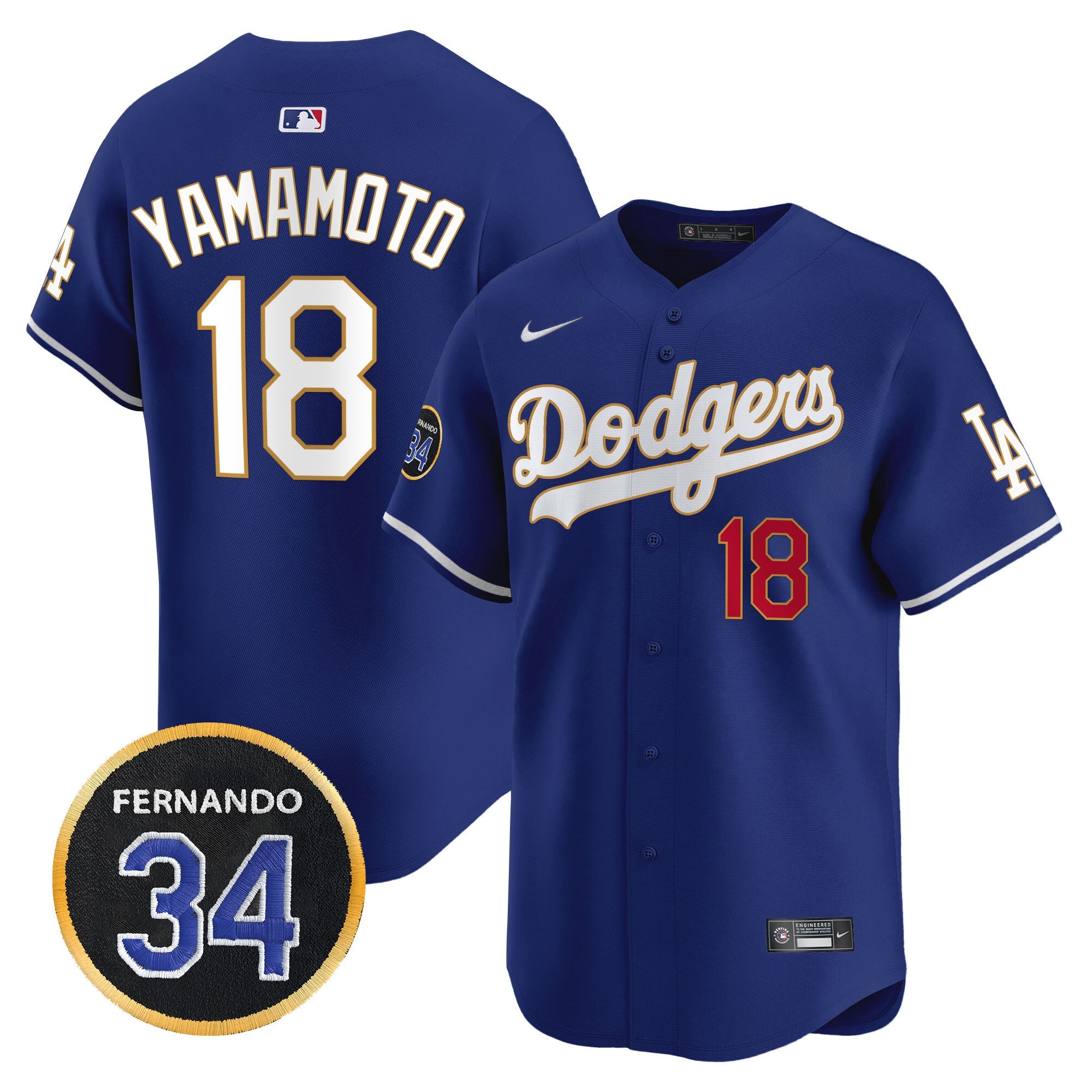 Men’s Fernando Valenzuela Memorial Patch Vapor Premier Limited Jersey