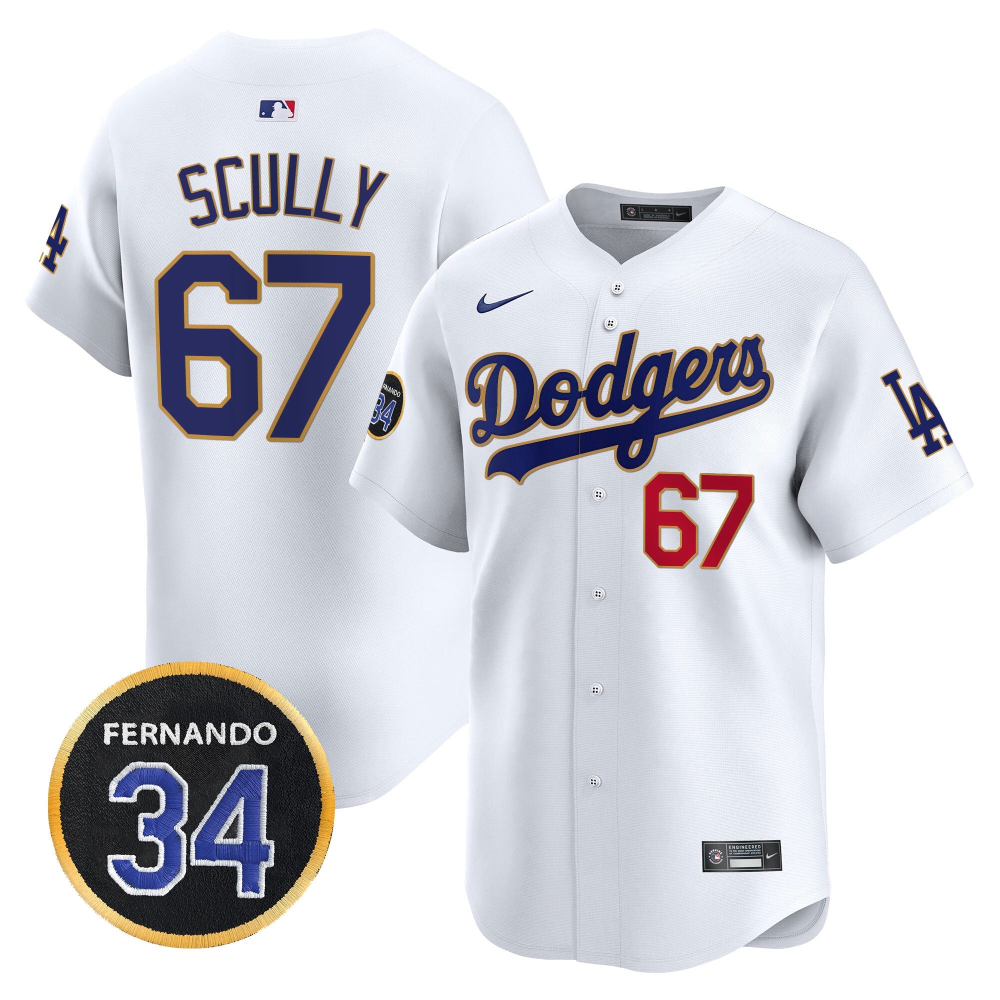 Men’s Fernando Valenzuela Memorial Patch Vapor Premier Limited Jersey