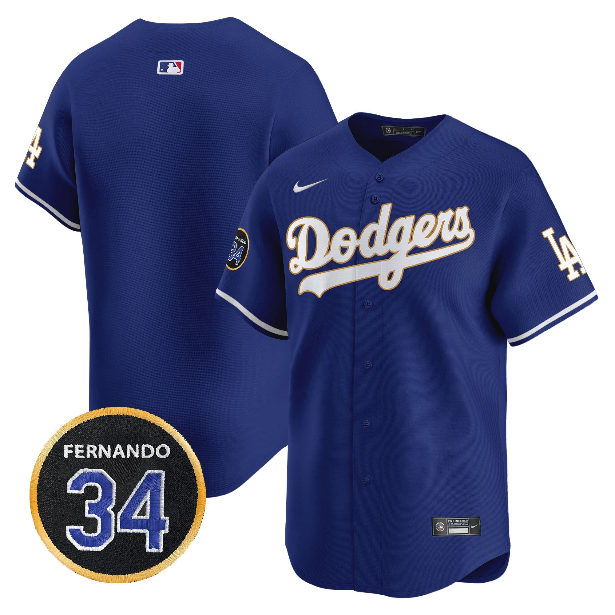 Men’s Fernando Valenzuela Memorial Patch Vapor Premier Limited Jersey