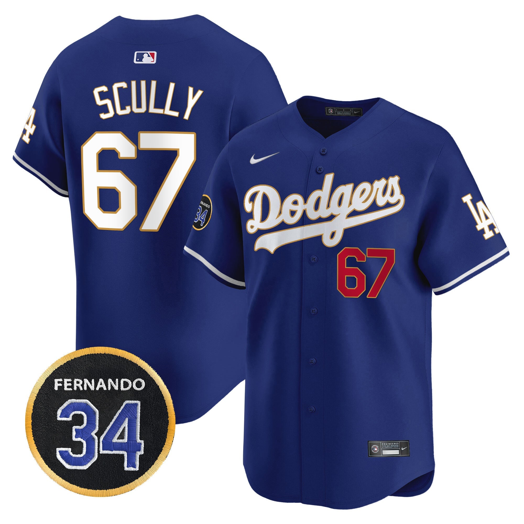 Men’s Fernando Valenzuela Memorial Patch Vapor Premier Limited Jersey
