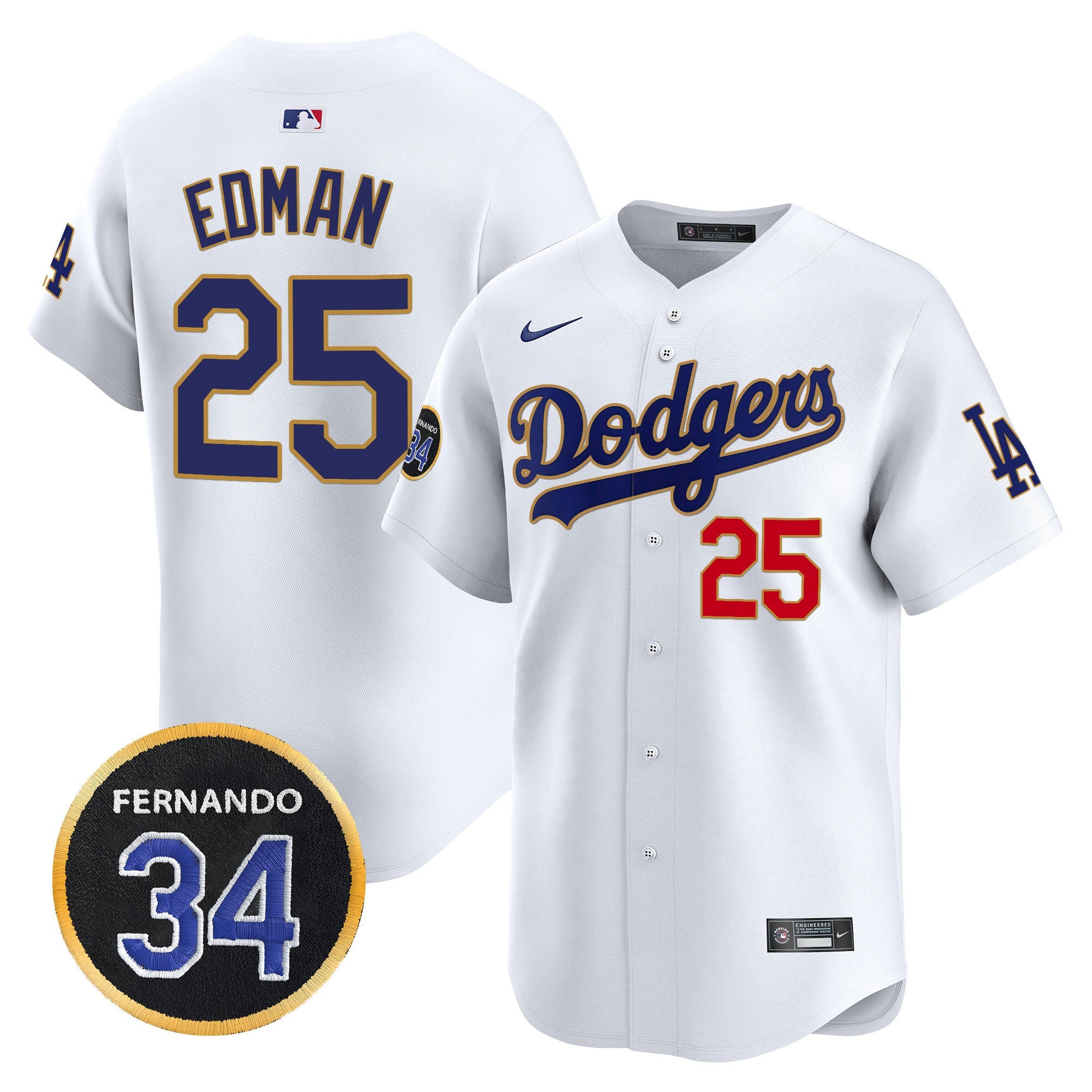 Men’s Fernando Valenzuela Memorial Patch Vapor Premier Limited Jersey