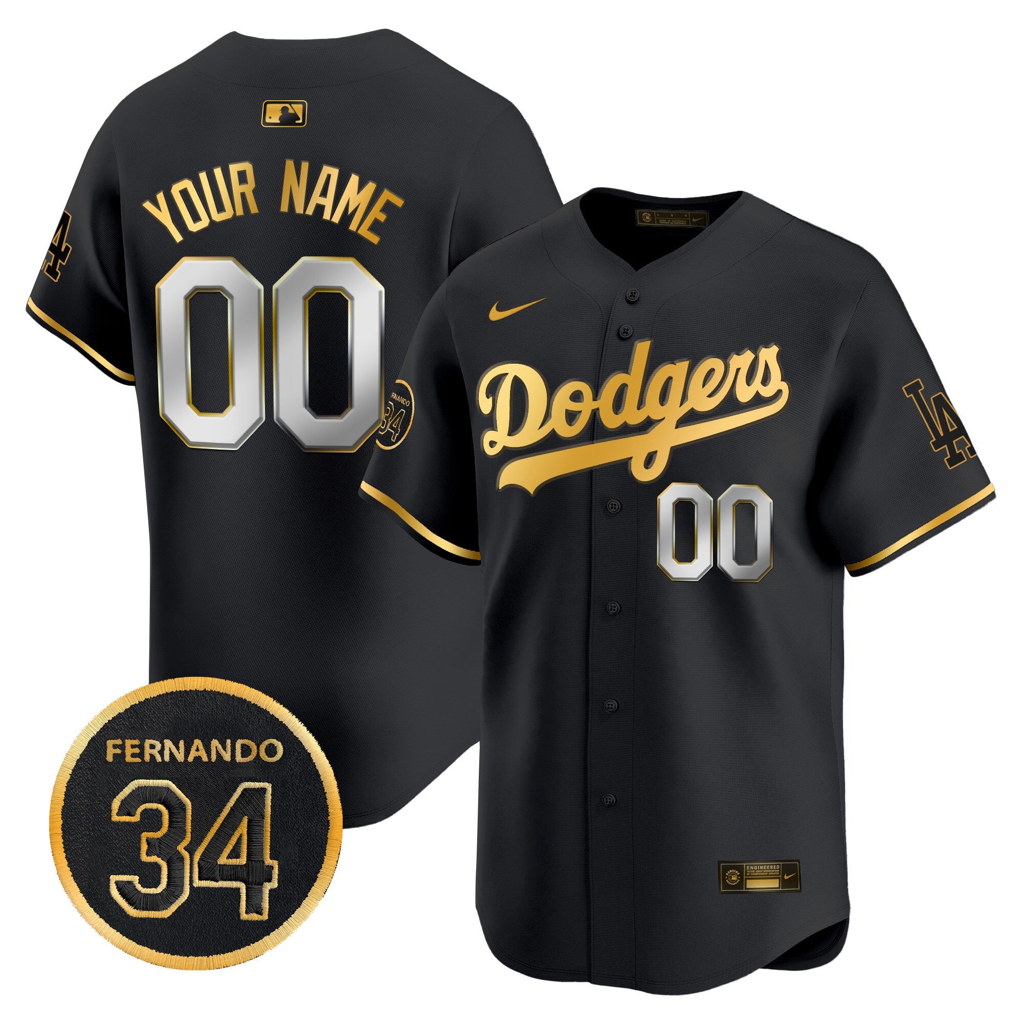Fernando Valenzuela Memorial Patch Vapor Premier Limited Custom Jersey