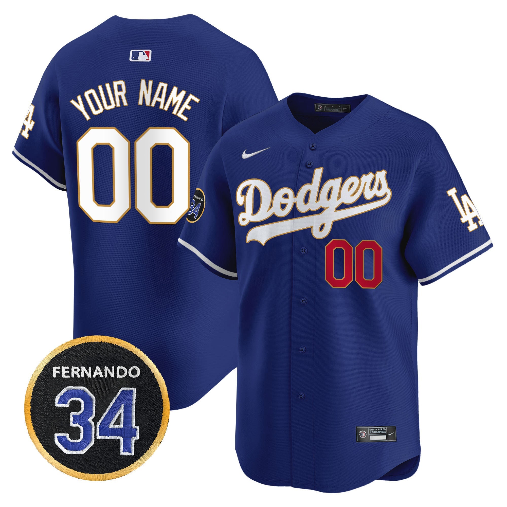 Fernando Valenzuela Memorial Patch Vapor Premier Limited Custom Jersey