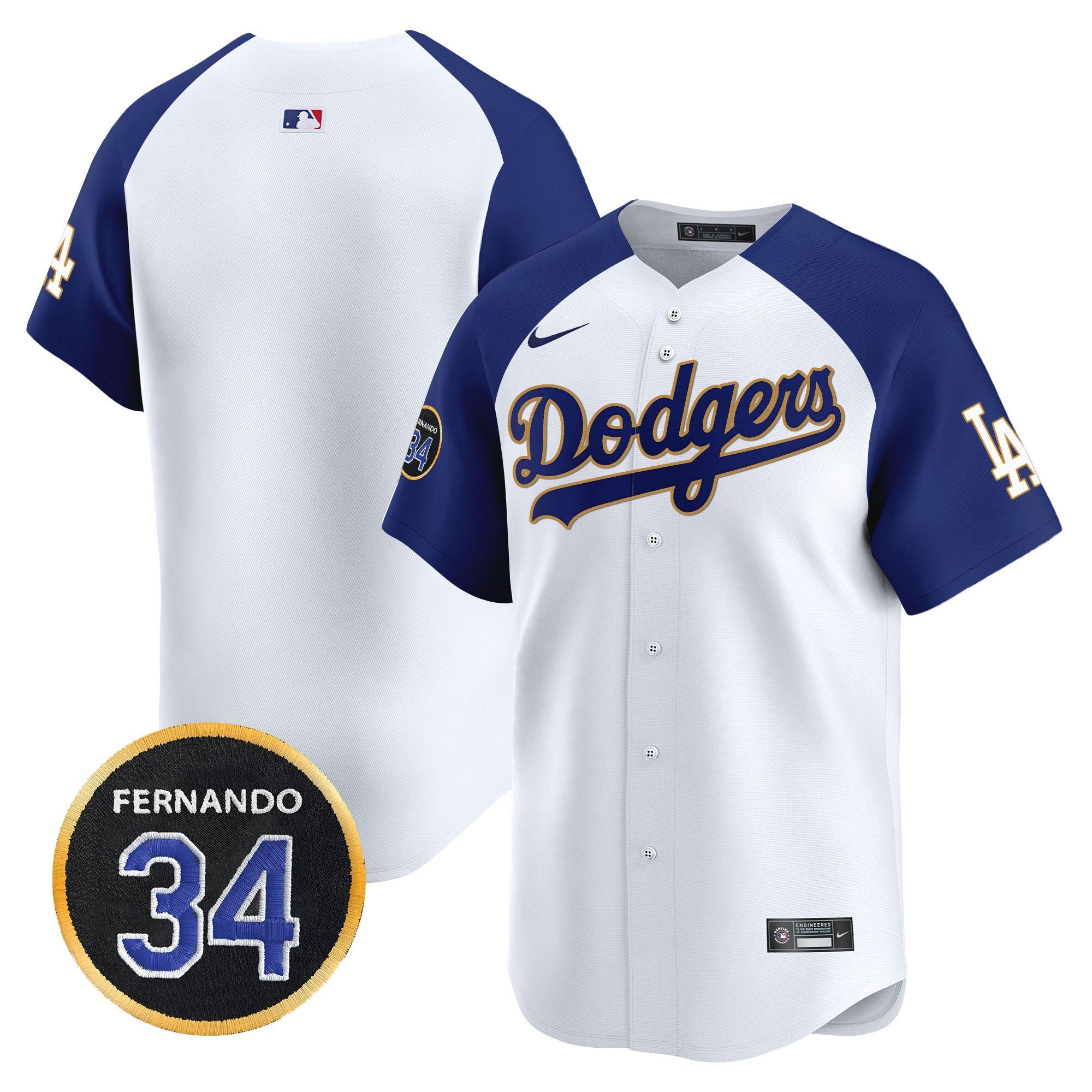 Men’s Fernando Valenzuela Memorial Patch Vapor Premier Limited Jersey